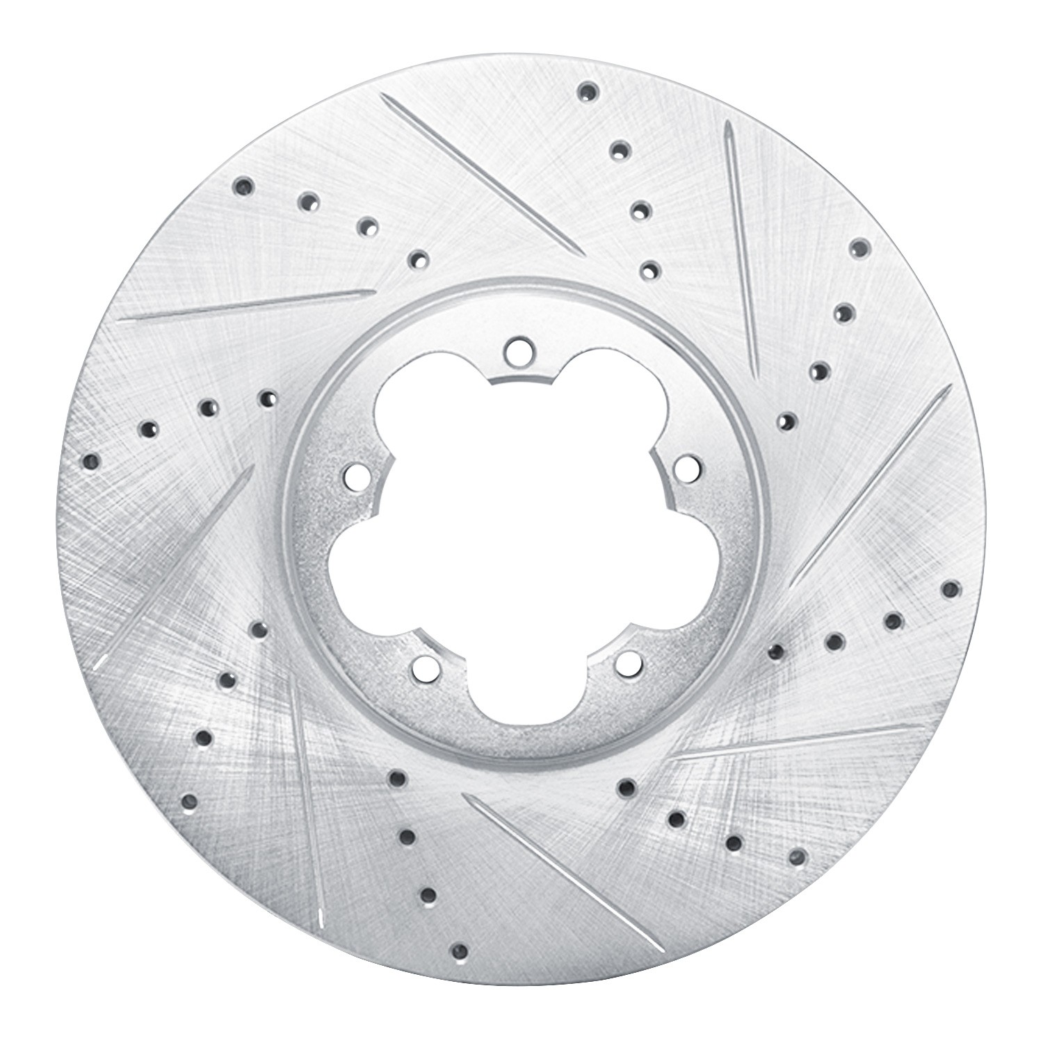 DYN 631-54232R DFC Brake Rotor - Drilled and Slotted - Silver - Image 3