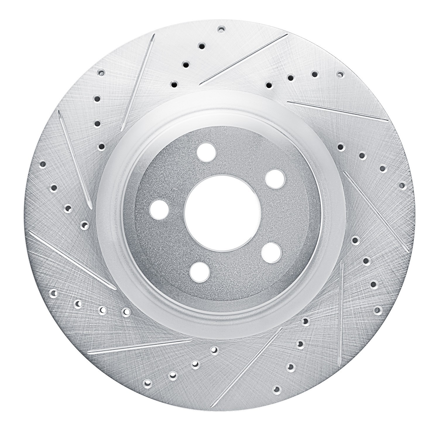 DYN 631-54274L DFC Brake Rotor - Drilled and Slotted - Silver