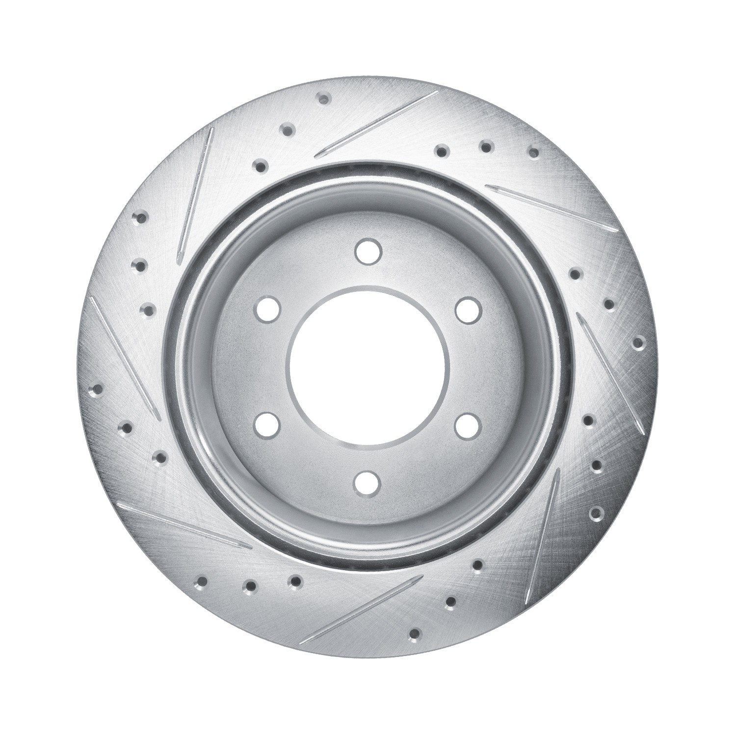DYN 631-54276R DFC Brake Rotor - Drilled and Slotted - Silver