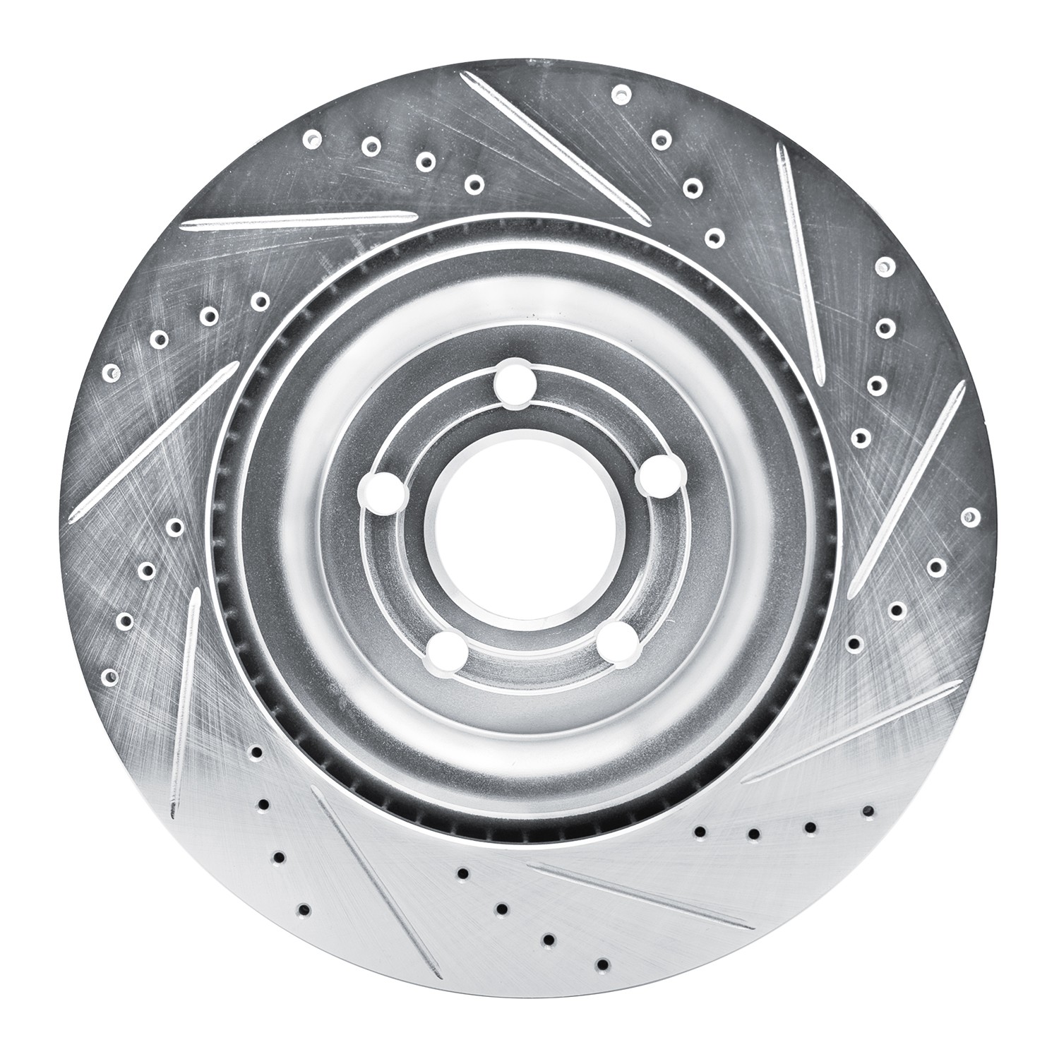 DYN 631-54278L DFC Brake Rotor - Drilled and Slotted - Silver - Image 4