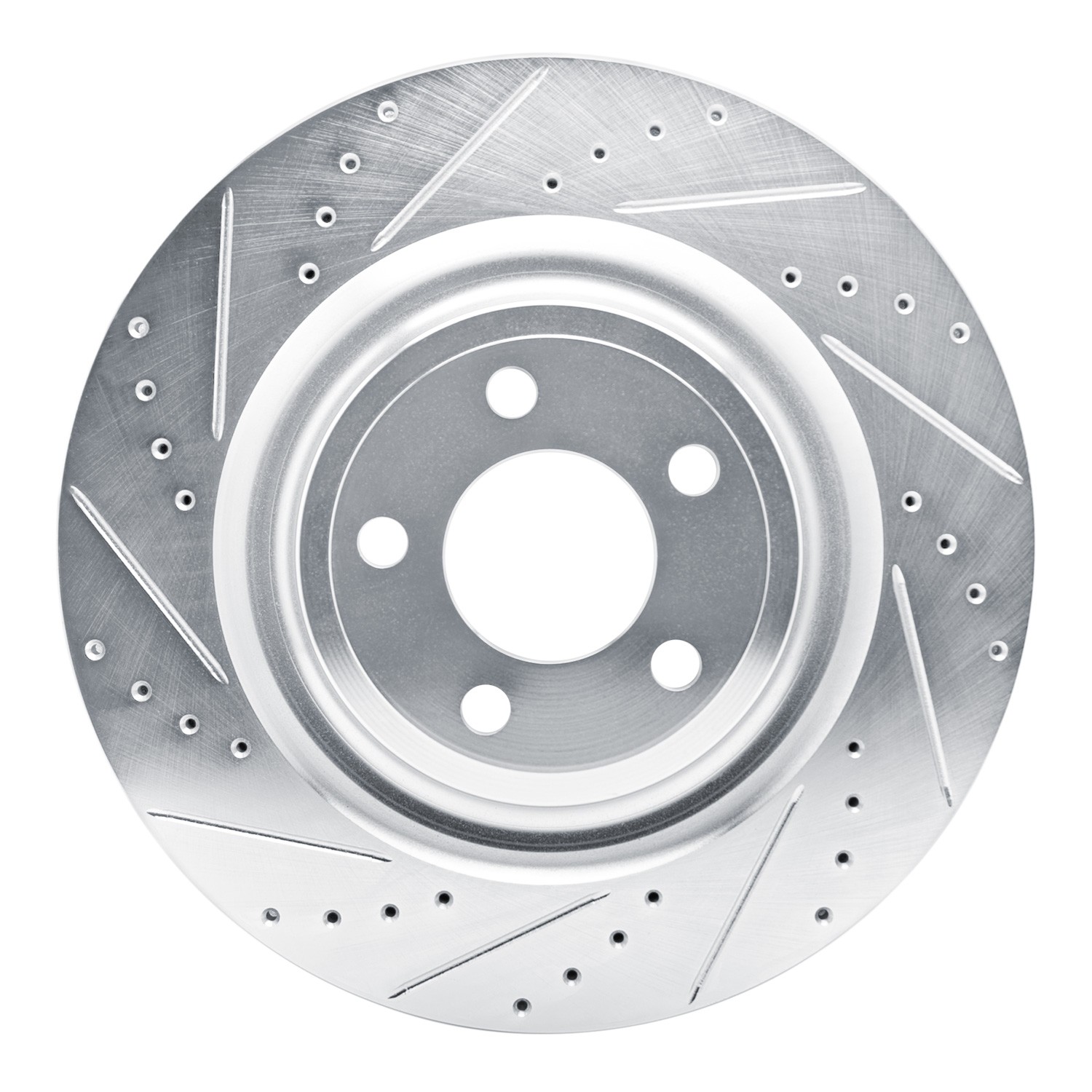 DYN 631-54278L DFC Brake Rotor - Drilled and Slotted - Silver