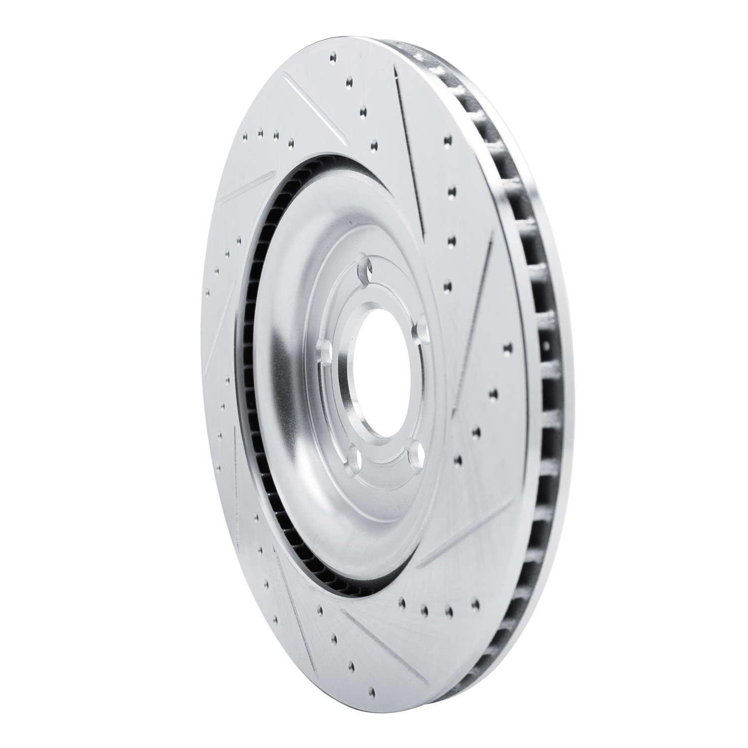 DYN 631-54278L DFC Brake Rotor - Drilled and Slotted - Silver - Image 2