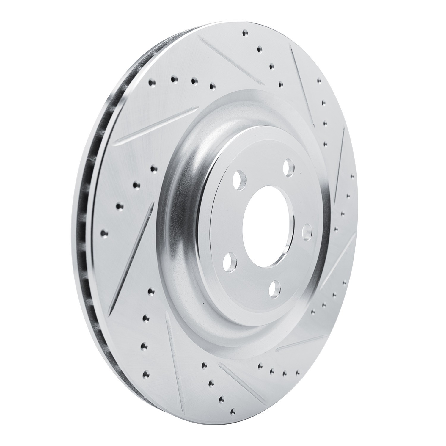 DYN 631-54278R DFC Brake Rotor - Drilled and Slotted - Silver - Image 2