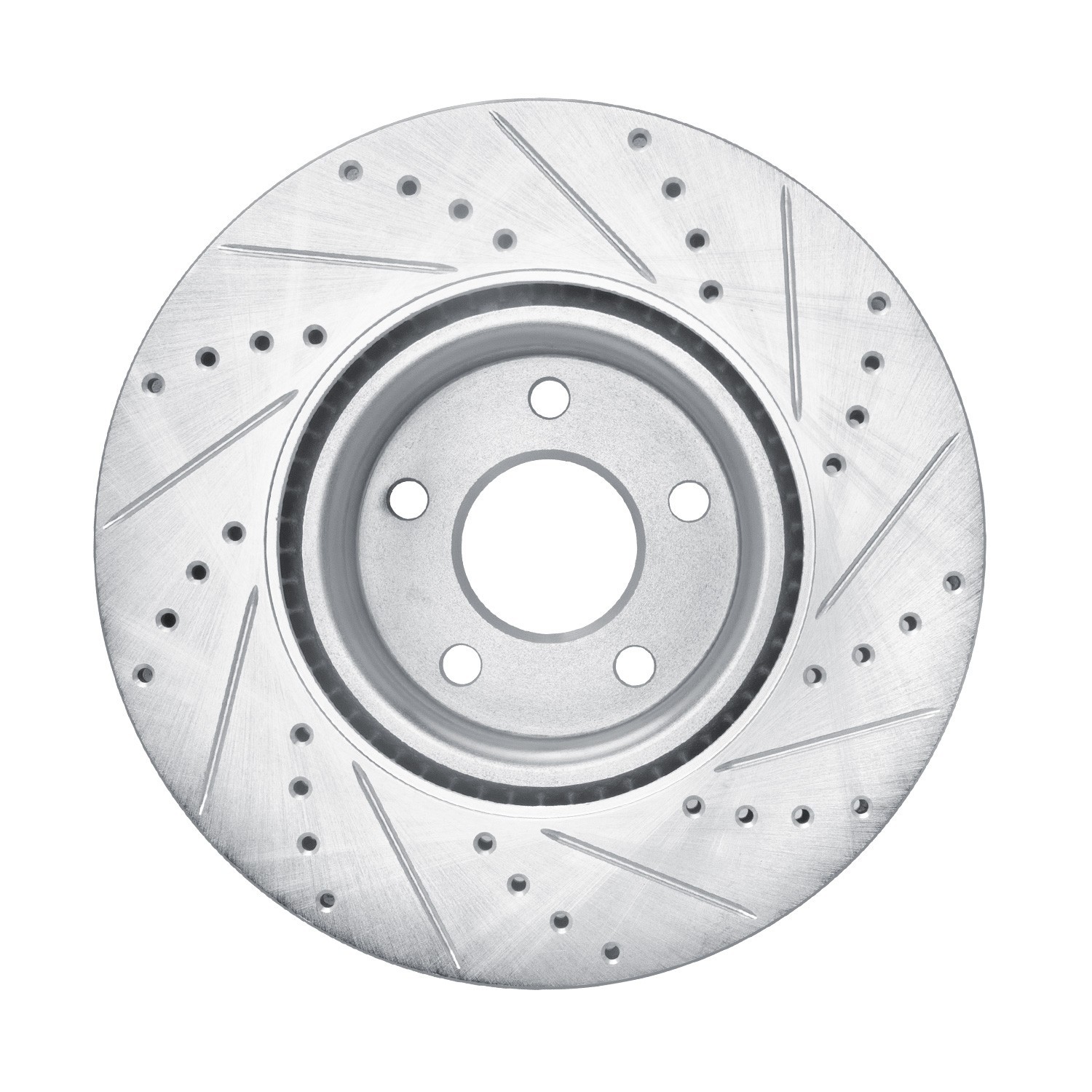 DYN 631-54281L DFC Brake Rotor - Drilled and Slotted - Silver - Image 4
