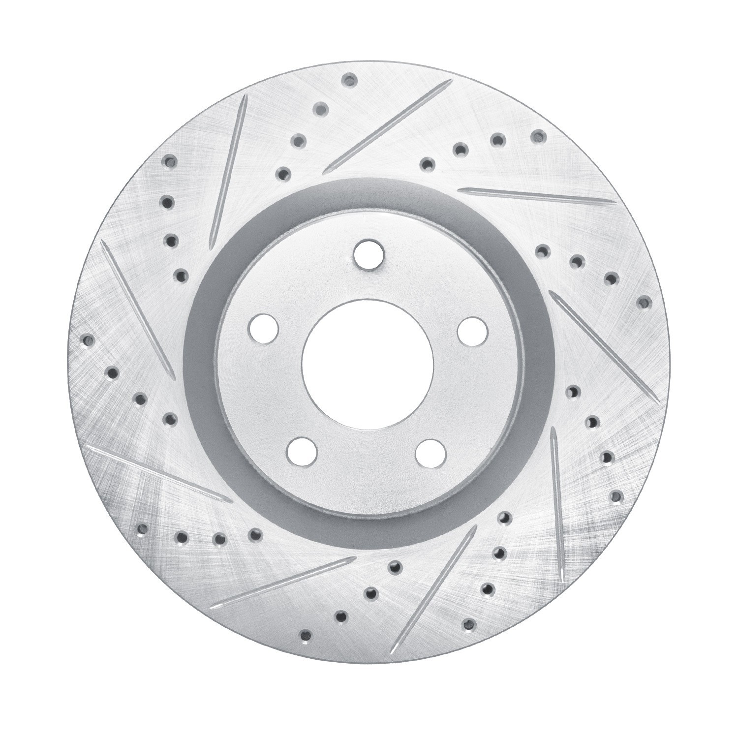 DYN 631-54281L DFC Brake Rotor - Drilled and Slotted - Silver