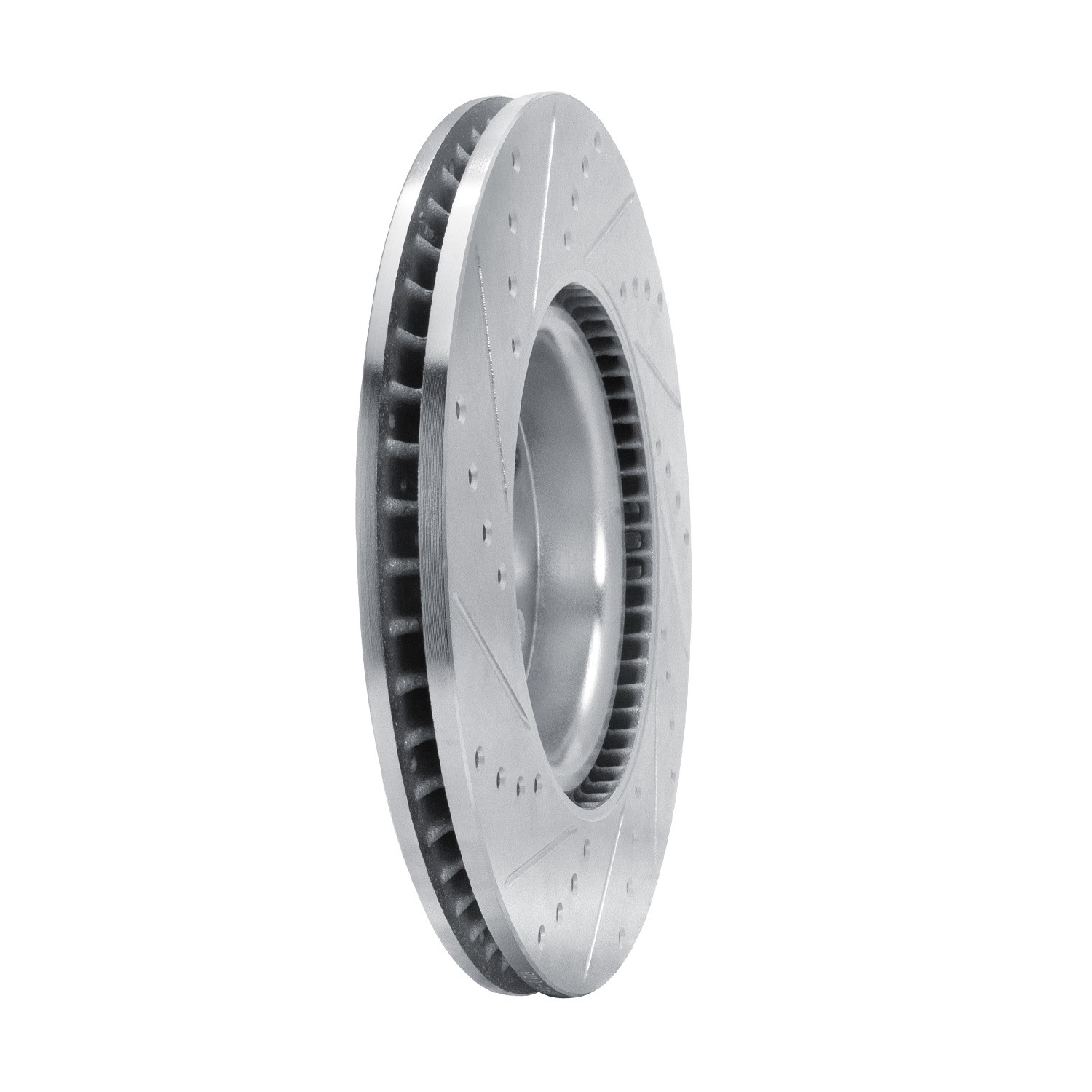 DYN 631-54281L DFC Brake Rotor - Drilled and Slotted - Silver - Image 2