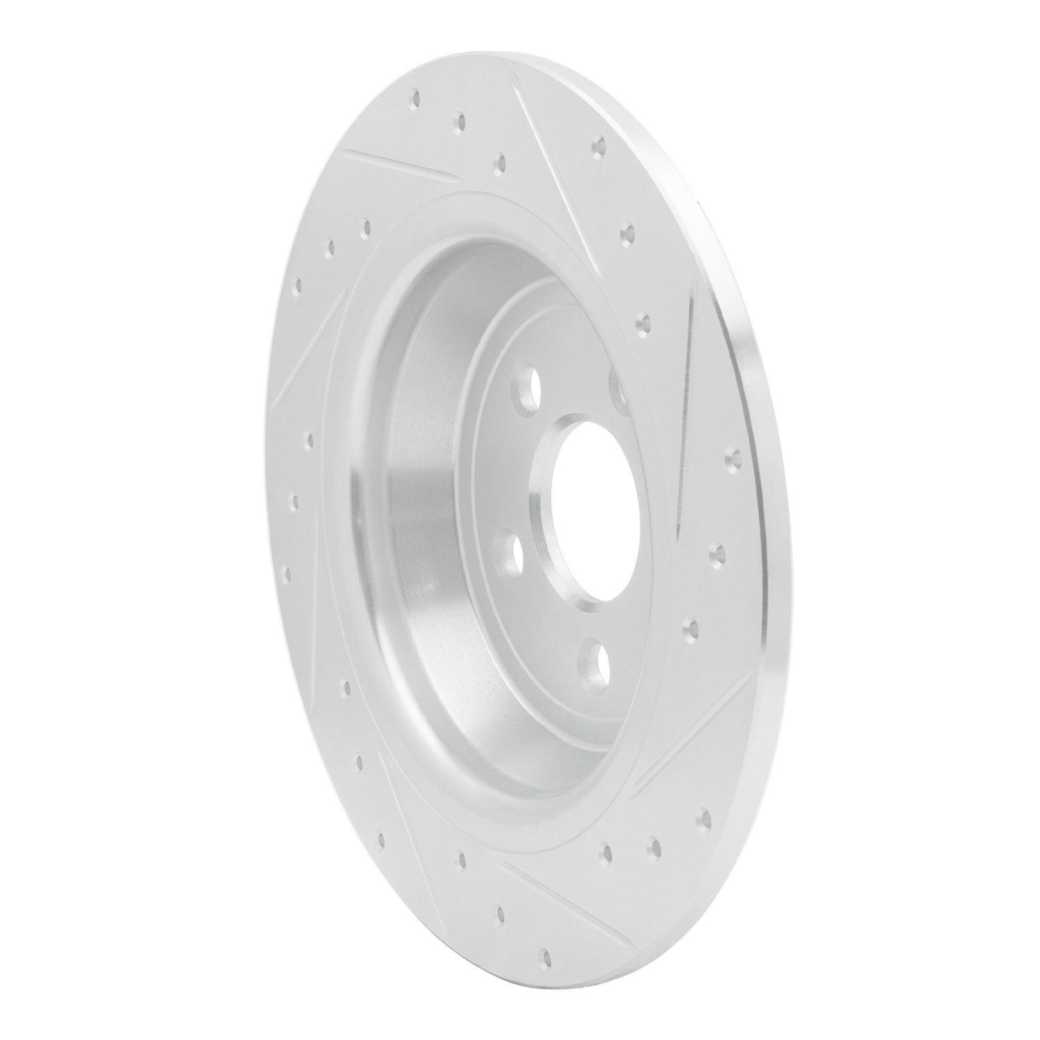 DYN 631-55005L DFC Brake Rotor - Drilled and Slotted - Silver - Image 2
