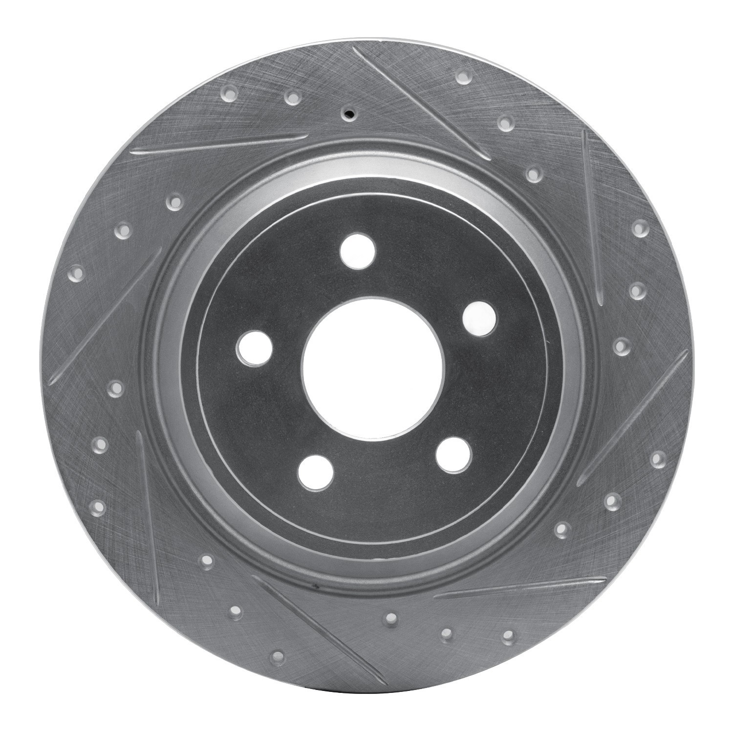 DYN 631-55005R DFC Brake Rotor - Drilled and Slotted - Silver
