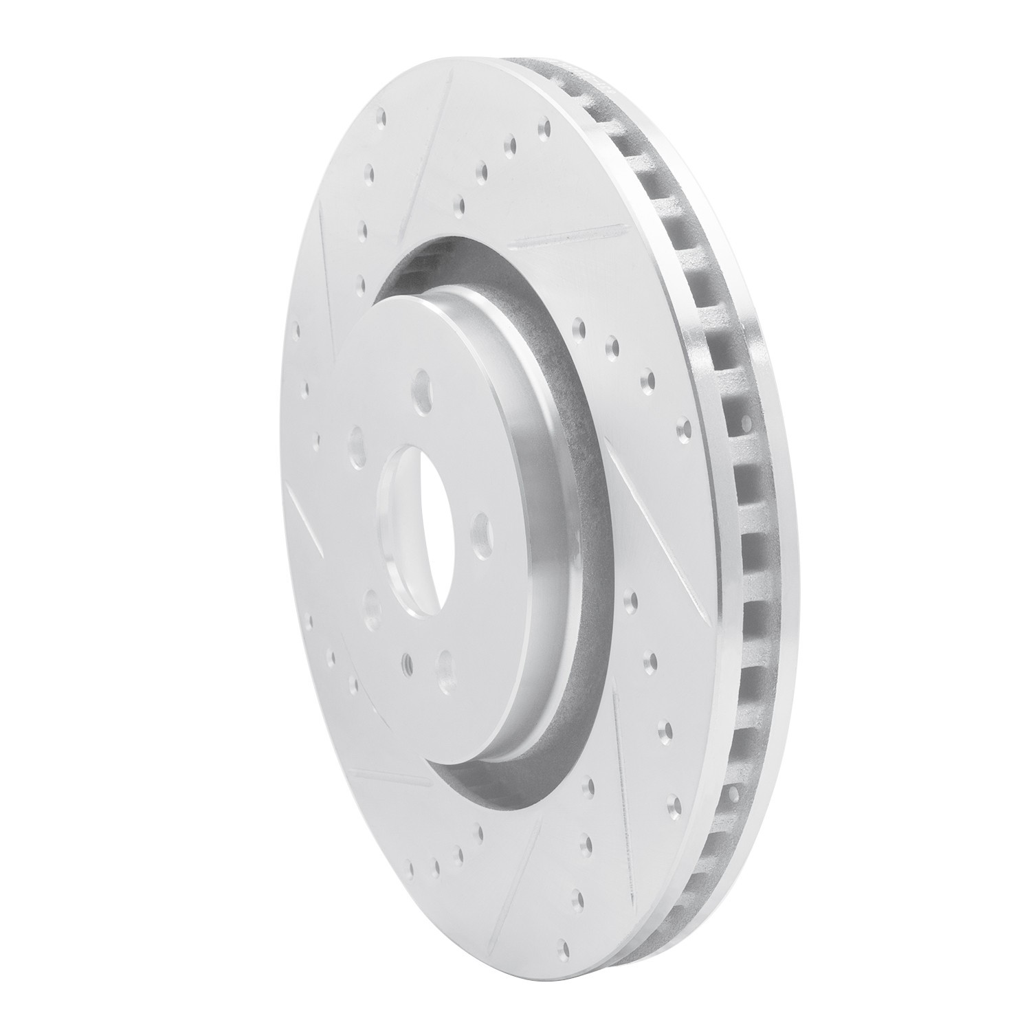 DYN 631-55006L DFC Brake Rotor - Drilled and Slotted - Silver - Image 3