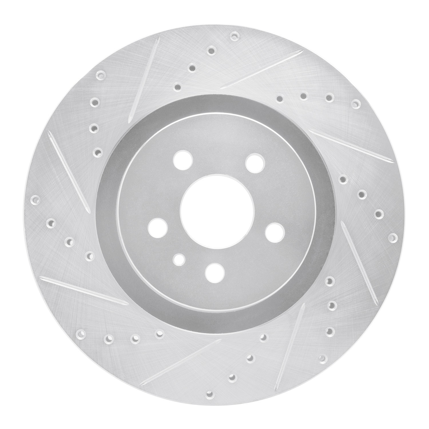 DYN 631-55006L DFC Brake Rotor - Drilled and Slotted - Silver