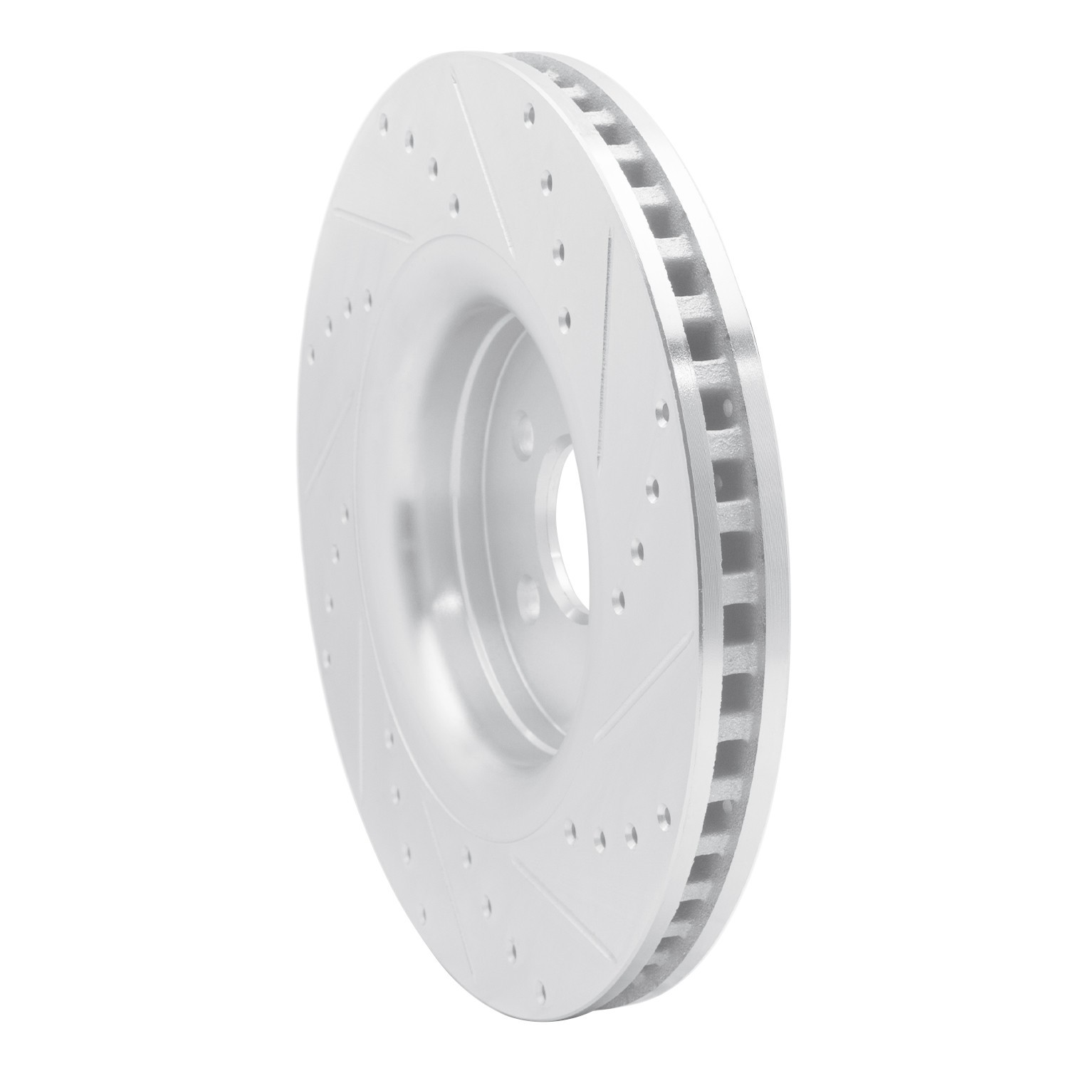 DYN 631-55006L DFC Brake Rotor - Drilled and Slotted - Silver - Image 2
