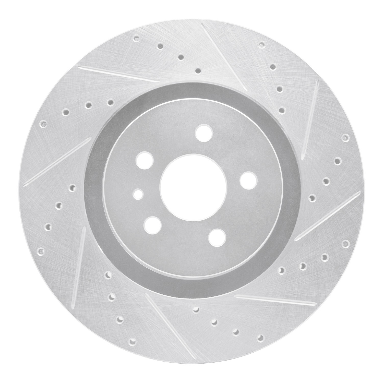 DYN 631-55006R DFC Brake Rotor - Drilled and Slotted - Silver - Image 4