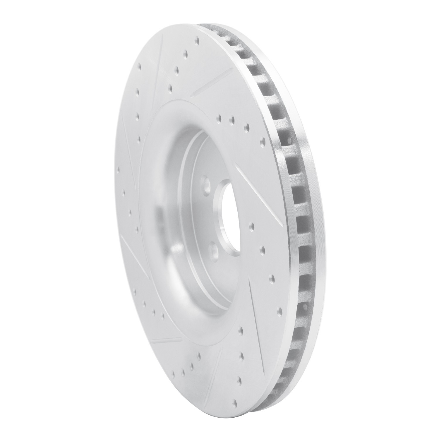 DYN 631-55006R DFC Brake Rotor - Drilled and Slotted - Silver