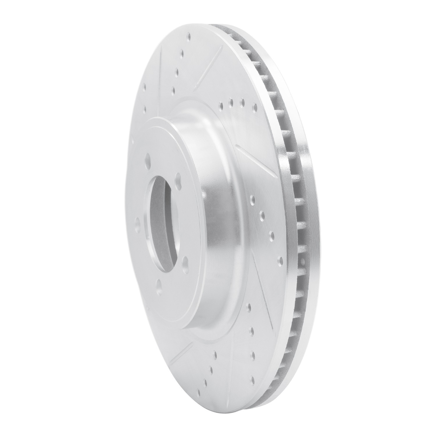 DYN 631-55007L DFC Brake Rotor - Drilled and Slotted - Silver - Image 3