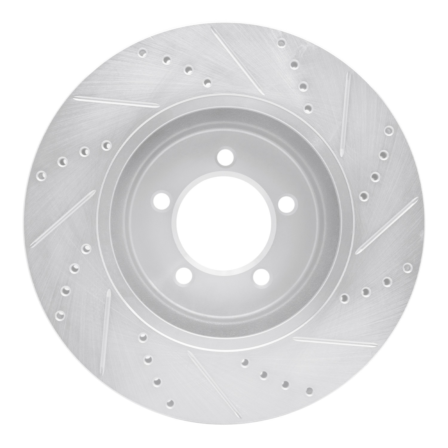 DYN 631-55007L DFC Brake Rotor - Drilled and Slotted - Silver - Image 4