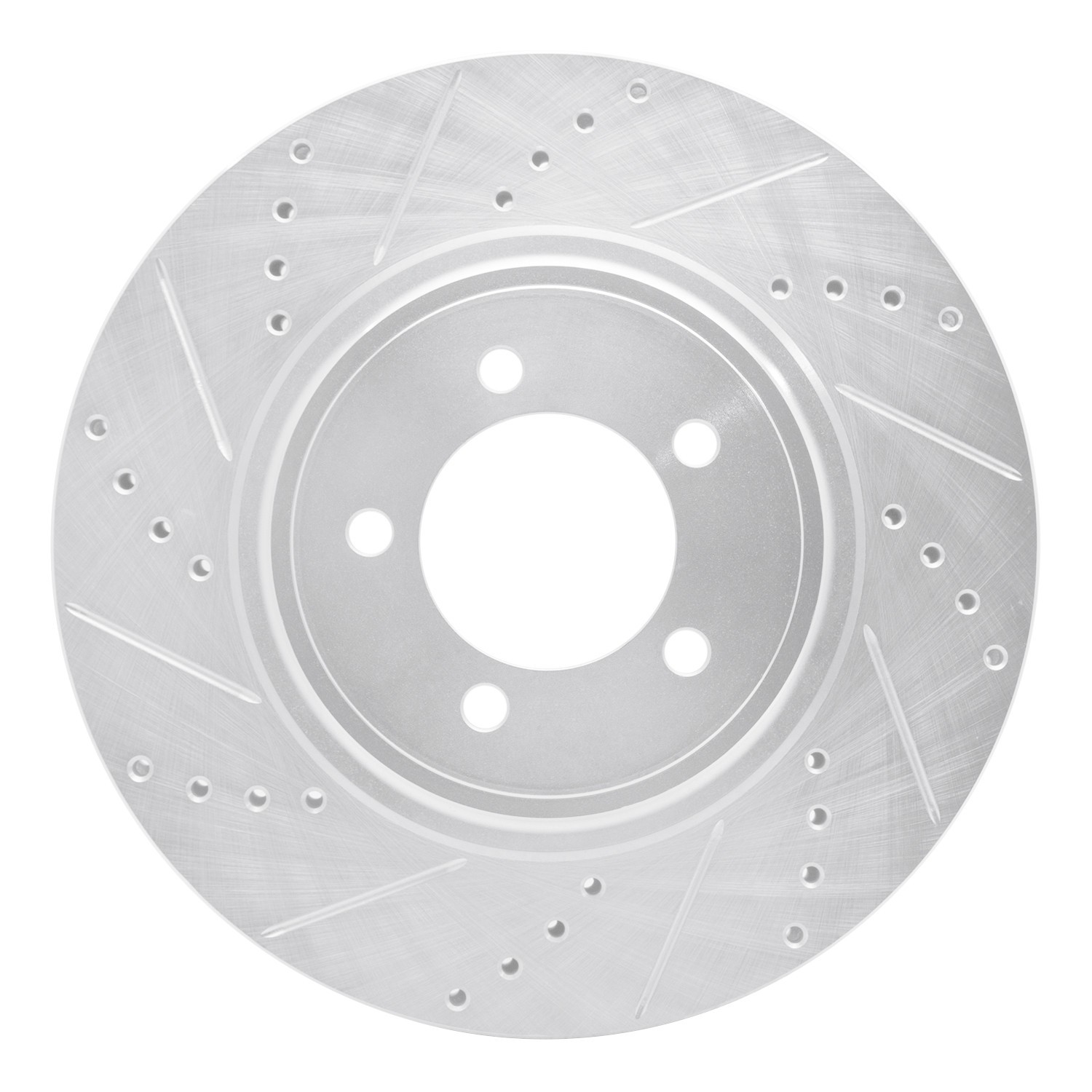 DYN 631-55007L DFC Brake Rotor - Drilled and Slotted - Silver - Image 2