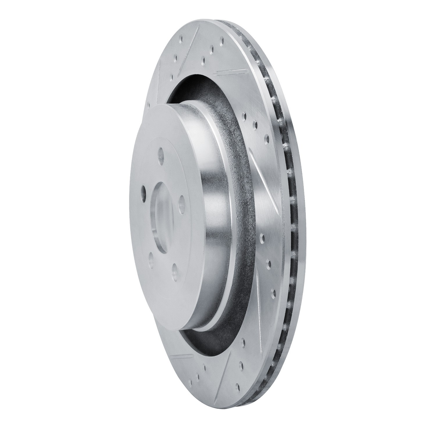 DYN 631-55010L DFC Brake Rotor - Drilled and Slotted - Silver - Image 3