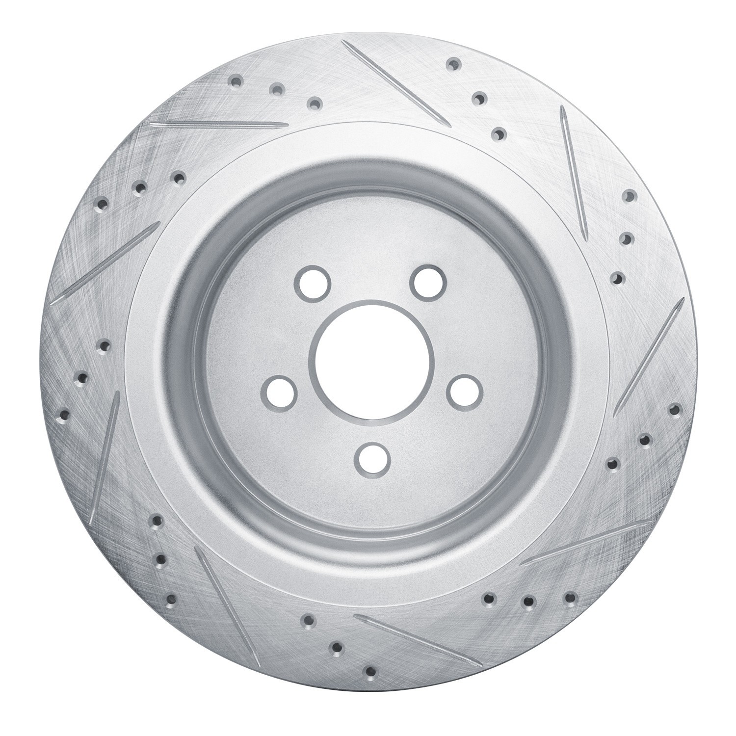 DYN 631-55010L DFC Brake Rotor - Drilled and Slotted - Silver - Image 4