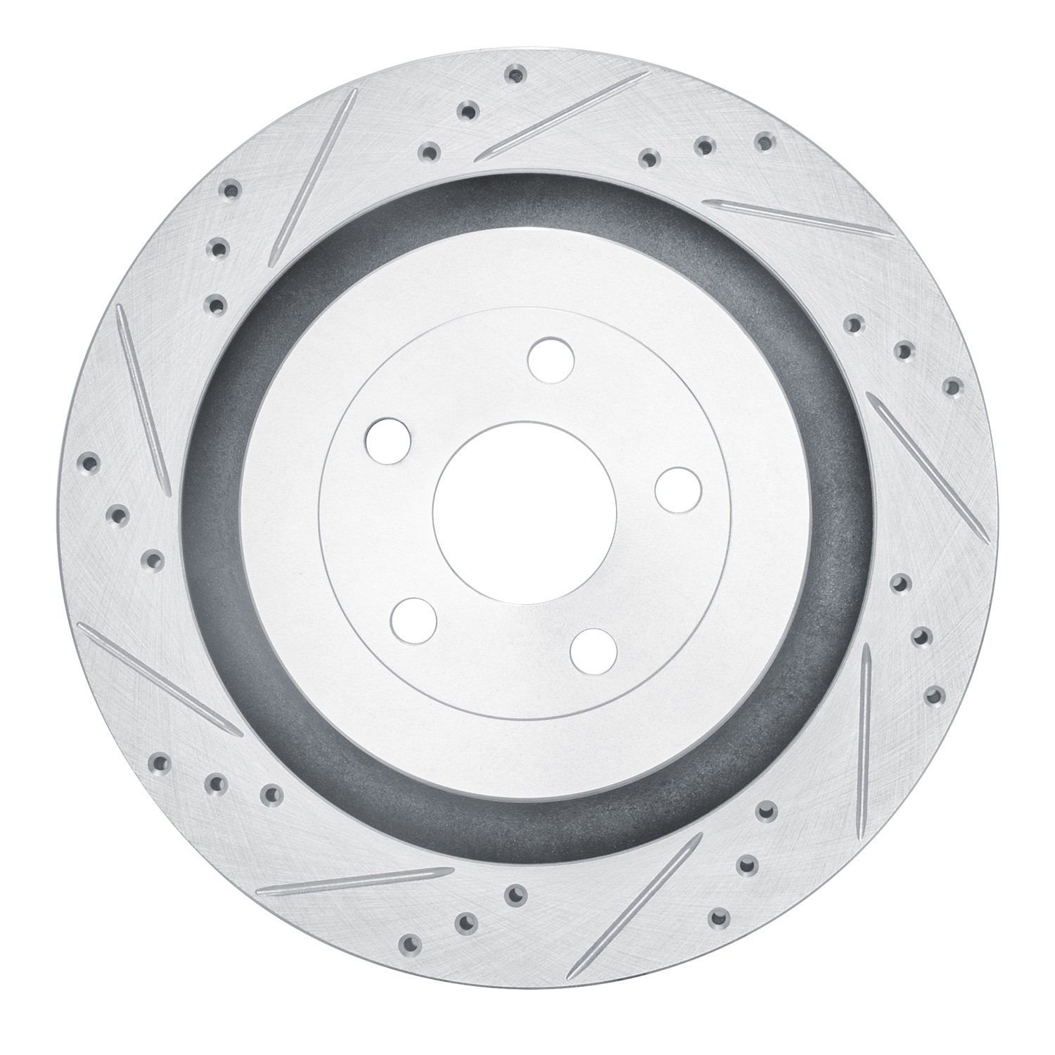 DYN 631-55010L DFC Brake Rotor - Drilled and Slotted - Silver