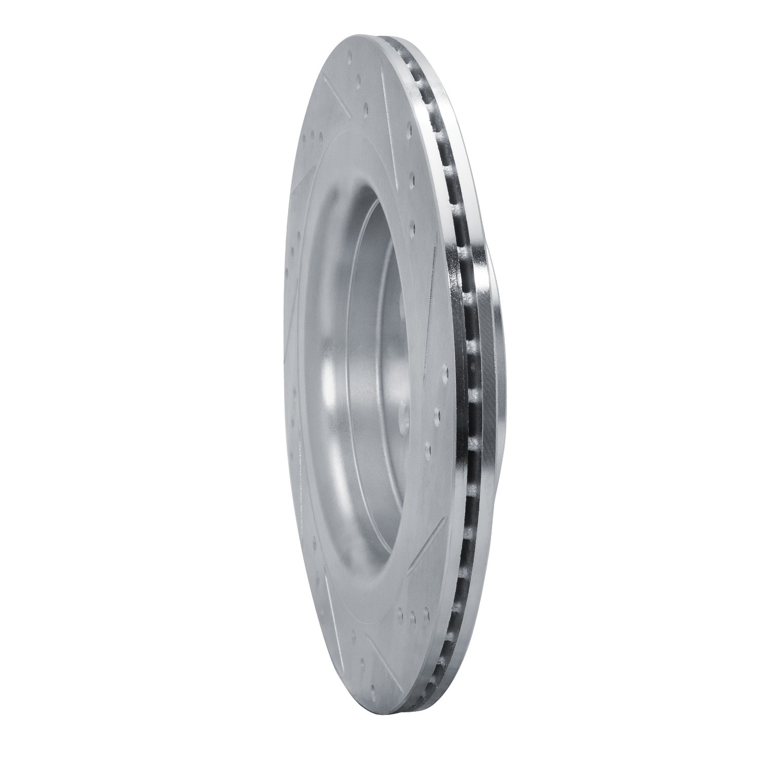 DYN 631-55010L DFC Brake Rotor - Drilled and Slotted - Silver - Image 2