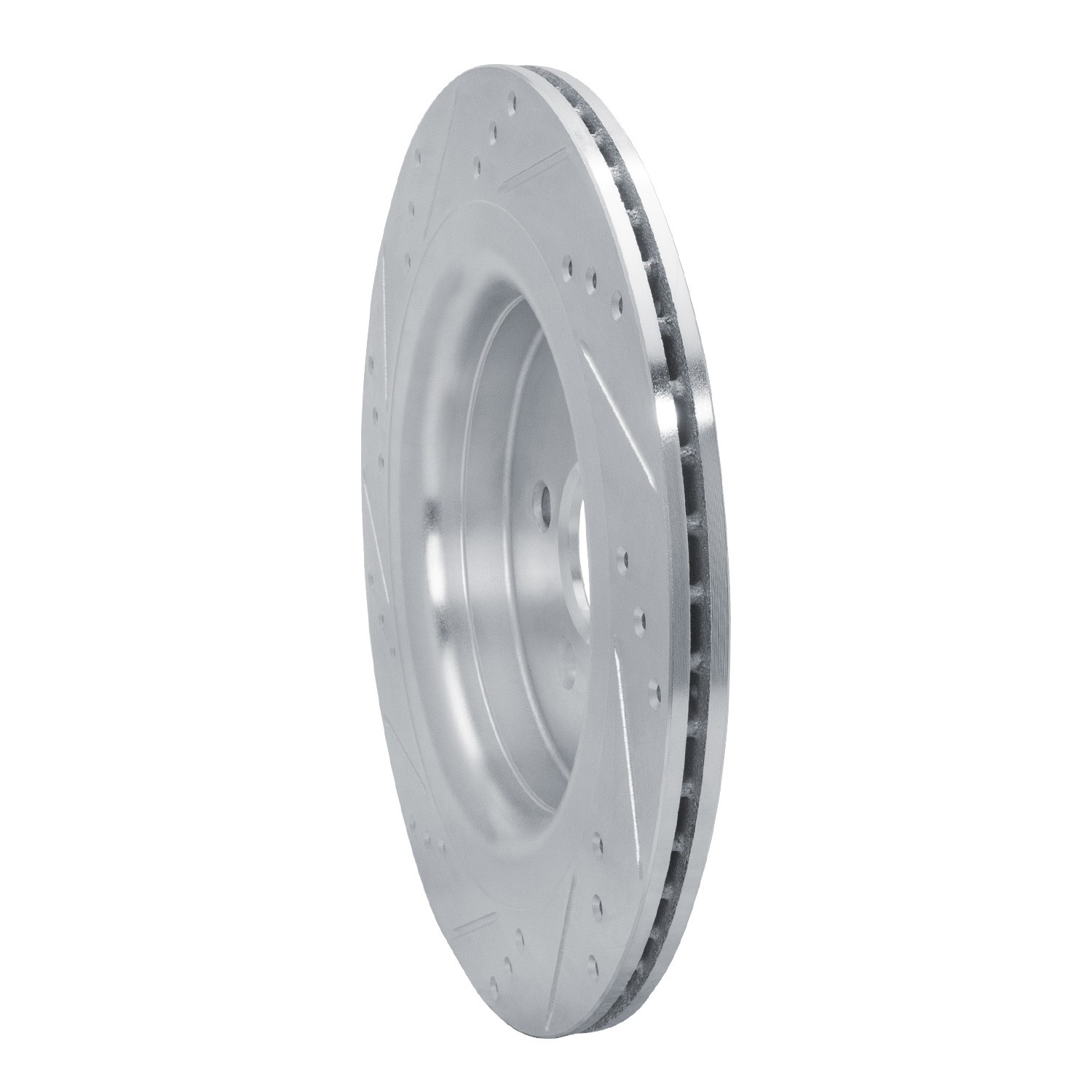 DYN 631-55010R DFC Brake Rotor - Drilled and Slotted - Silver - Image 2