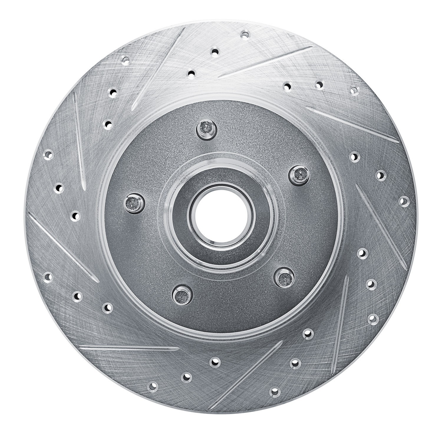 DYN 631-56005L DFC Brake Rotor - Drilled and Slotted - Silver