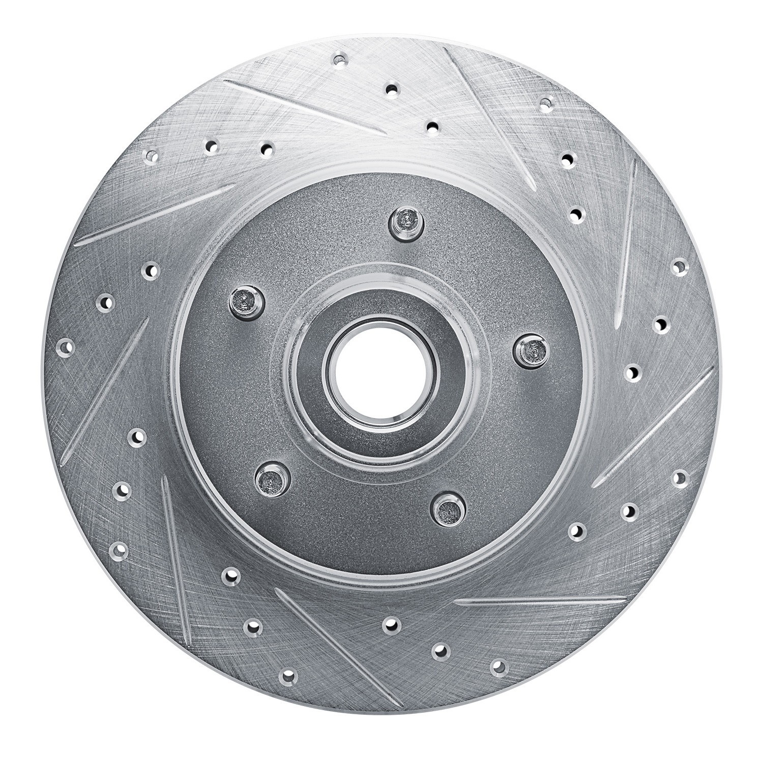 DYN 631-56005R DFC Brake Rotor - Drilled and Slotted - Silver