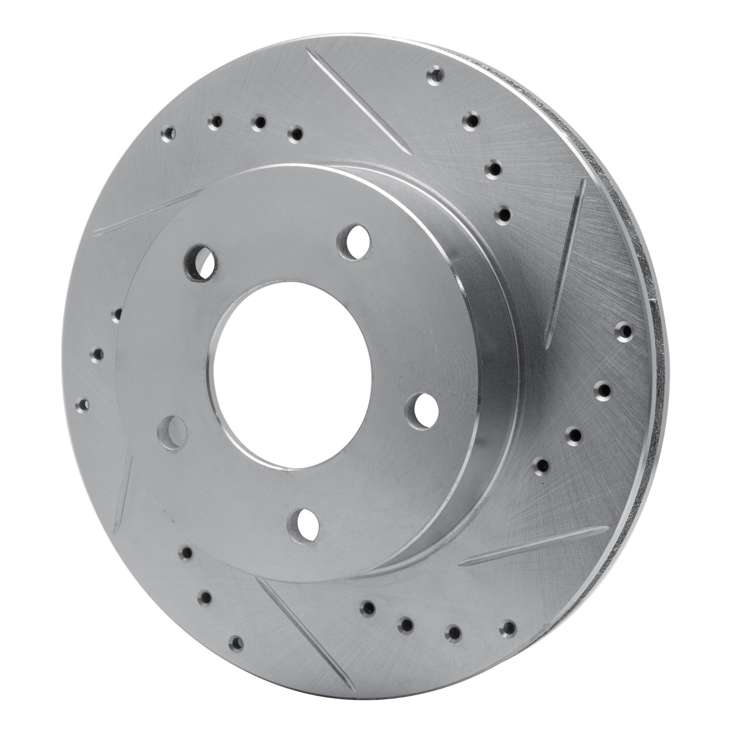 DYN 631-56007D DFC Brake Rotor - Drilled and Slotted - Silver - Image 3