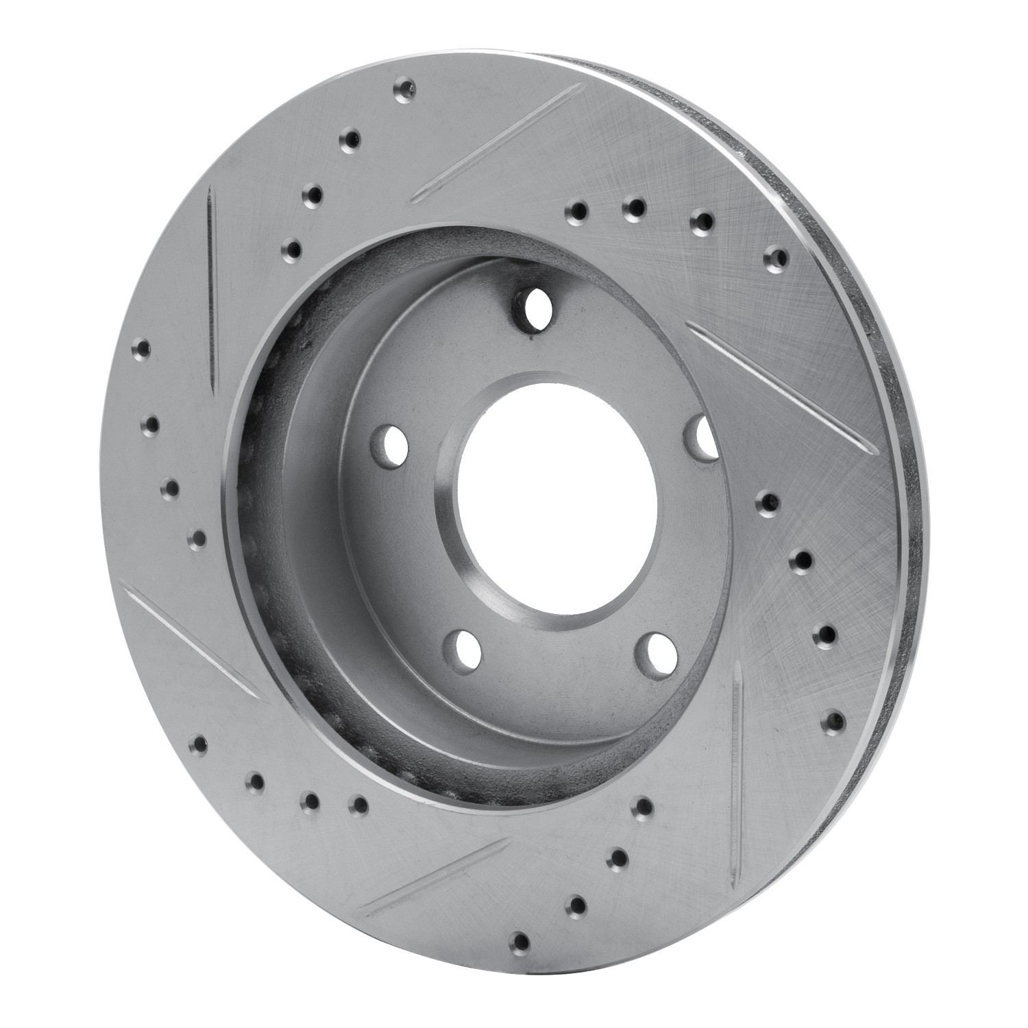 DYN 631-56007D DFC Brake Rotor - Drilled and Slotted - Silver - Image 2