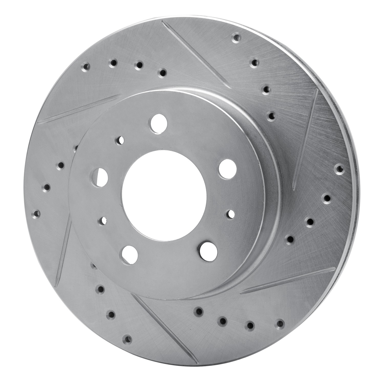 DYN 631-56012L DFC Brake Rotor - Drilled and Slotted - Silver - Image 3