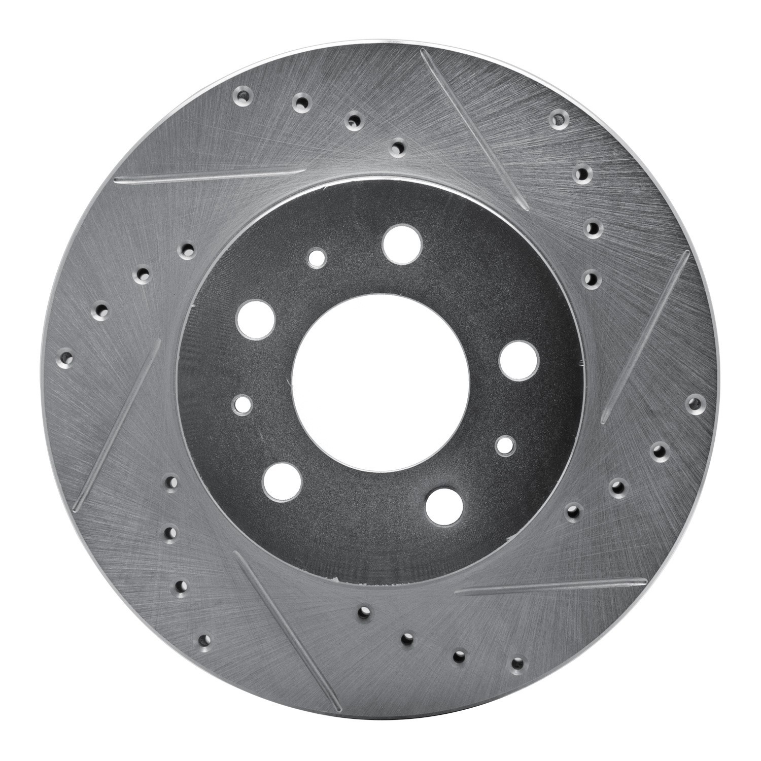DYN 631-56012L DFC Brake Rotor - Drilled and Slotted - Silver
