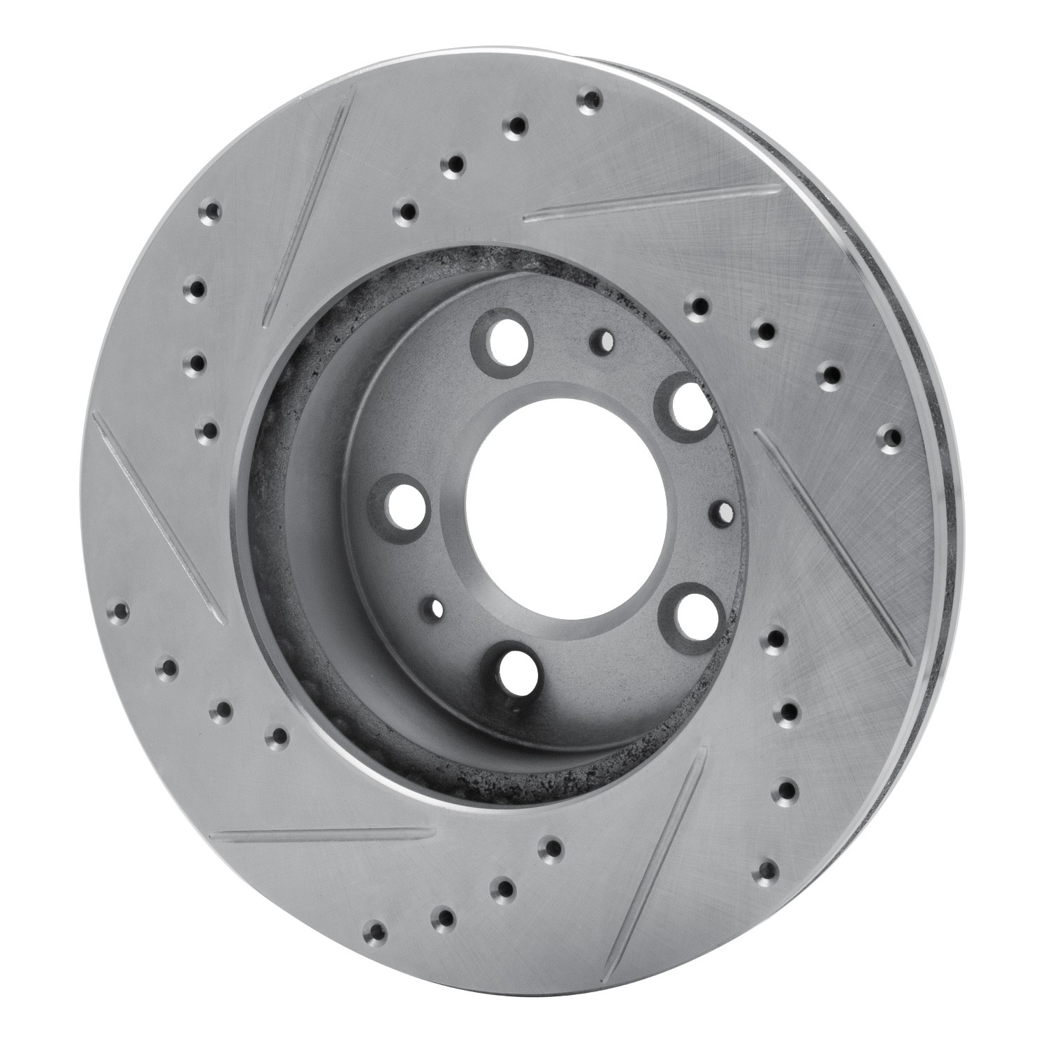 DYN 631-56012L DFC Brake Rotor - Drilled and Slotted - Silver - Image 2