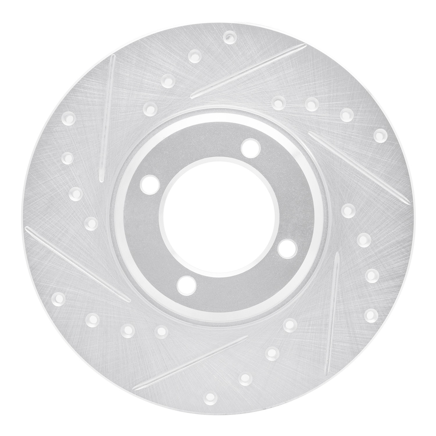 DYN 631-56018L DFC Brake Rotor - Drilled and Slotted - Silver