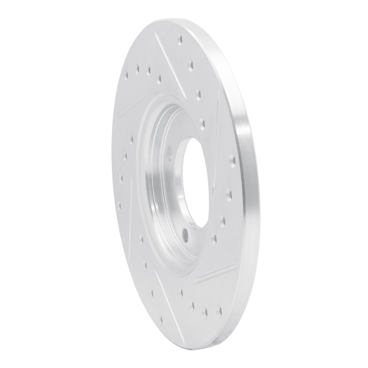 DYN 631-56018L DFC Brake Rotor - Drilled and Slotted - Silver - Image 2