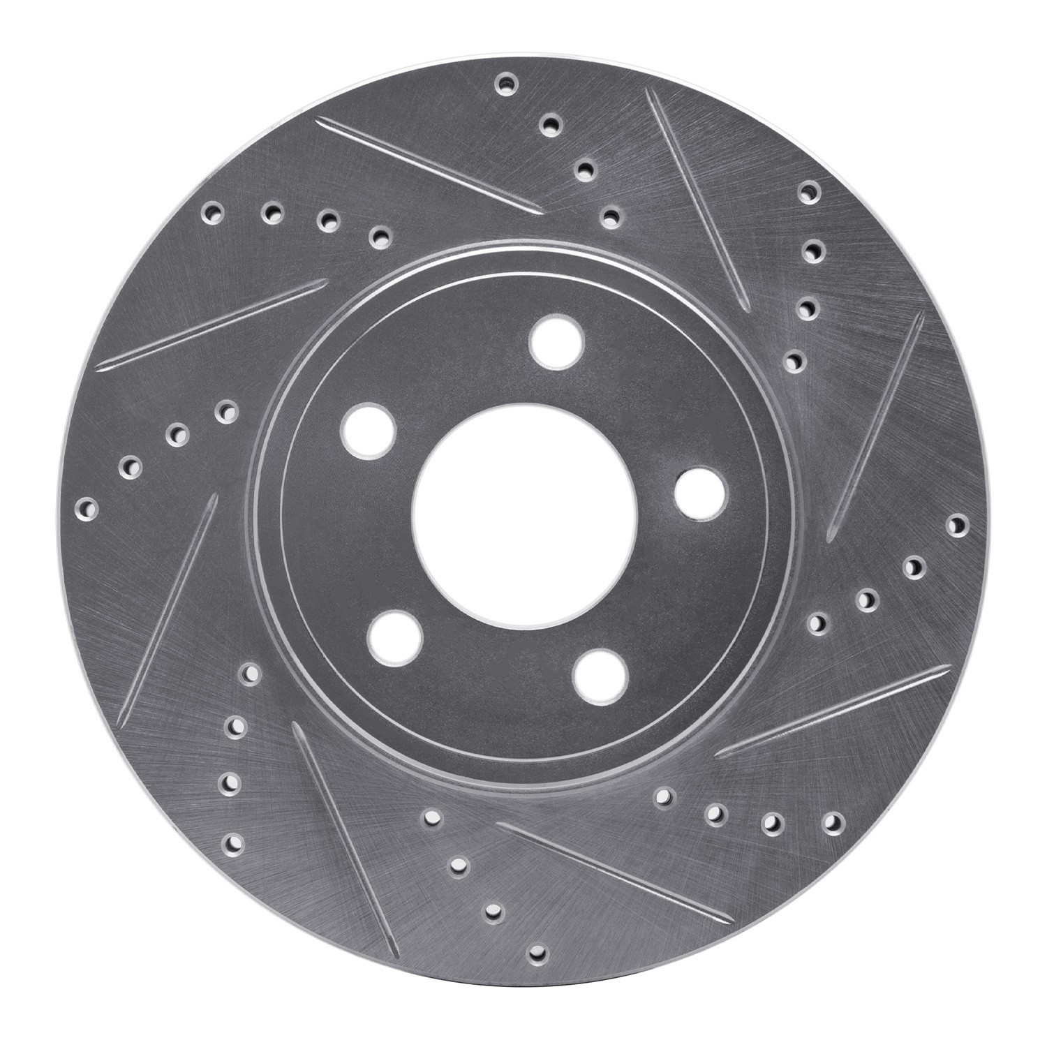 DYN 631-56019R DFC Brake Rotor - Drilled and Slotted - Silver