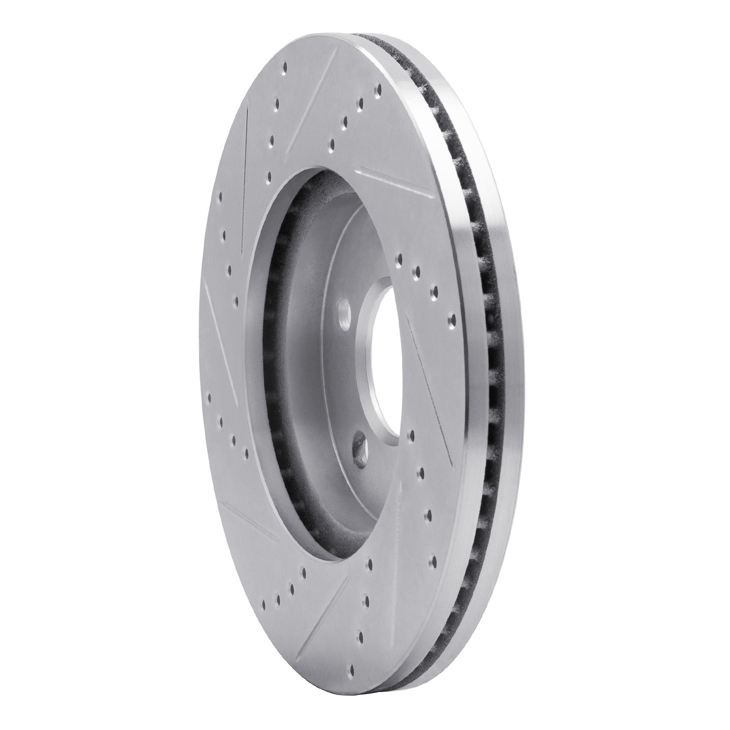 DYN 631-56019R DFC Brake Rotor - Drilled and Slotted - Silver - Image 2