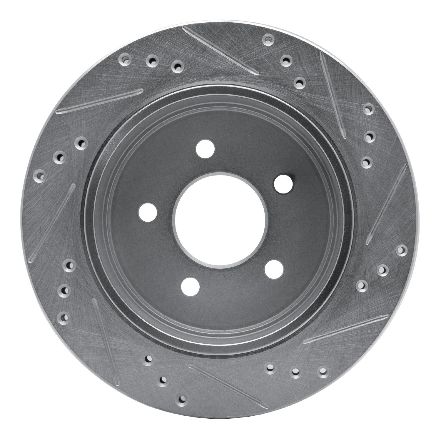 DYN 631-56020L DFC Brake Rotor - Drilled and Slotted - Silver - Image 2