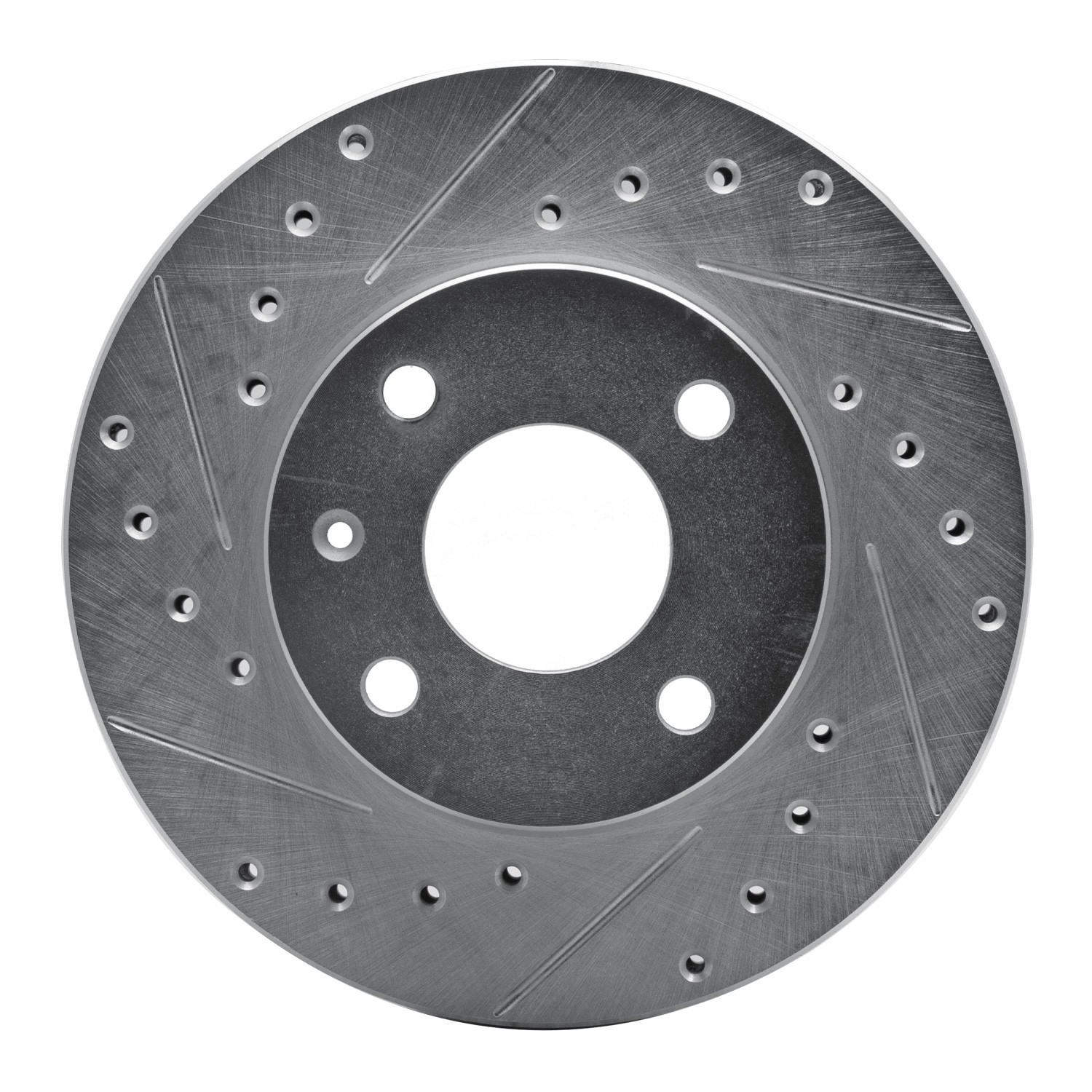 DYN 631-57000L DFC Brake Rotor - Drilled and Slotted - Silver