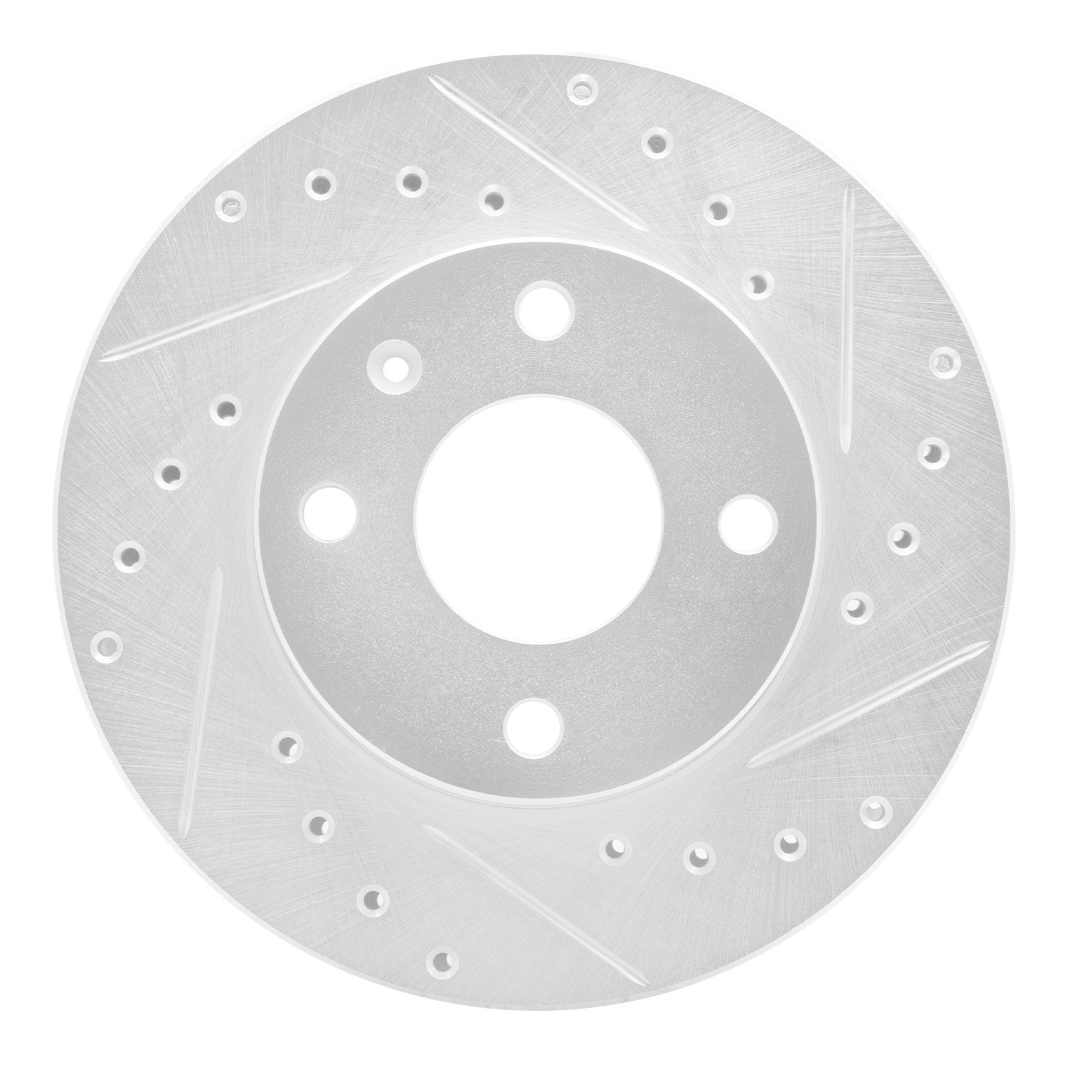 DYN 631-57000R DFC Brake Rotor - Drilled and Slotted - Silver