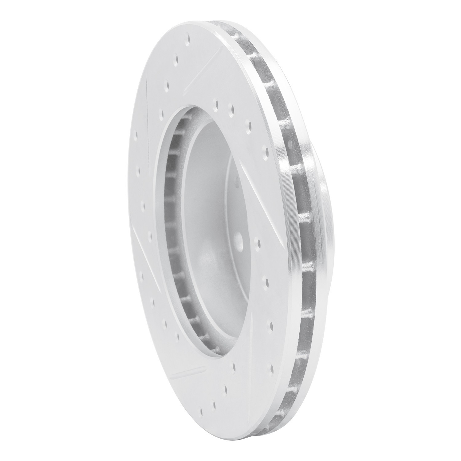 DYN 631-57000R DFC Brake Rotor - Drilled and Slotted - Silver - Image 2