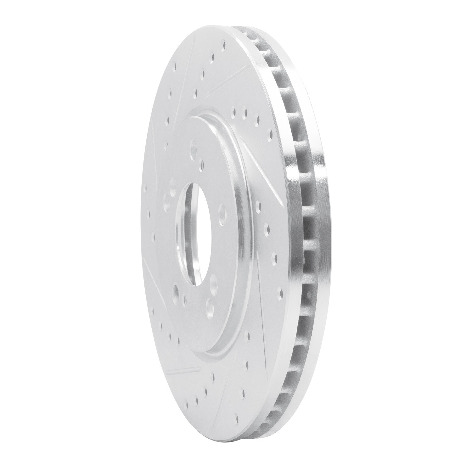 DYN 631-58004L DFC Brake Rotor - Drilled and Slotted - Silver
