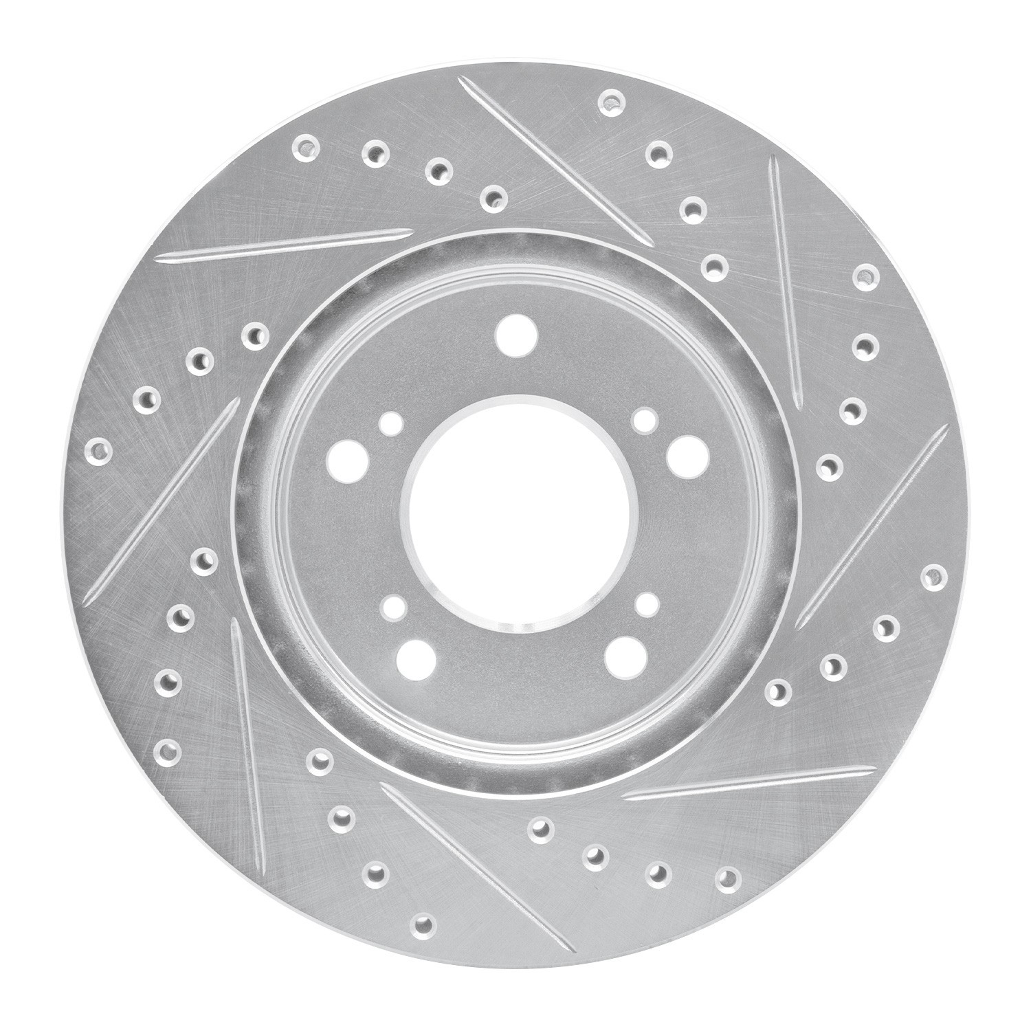 DYN 631-58004L DFC Brake Rotor - Drilled and Slotted - Silver - Image 5