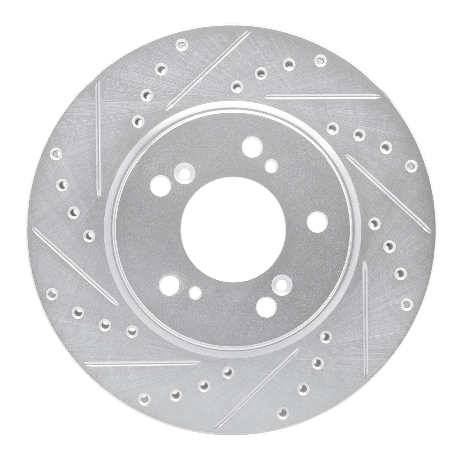 DYN 631-58004L DFC Brake Rotor - Drilled and Slotted - Silver - Image 2