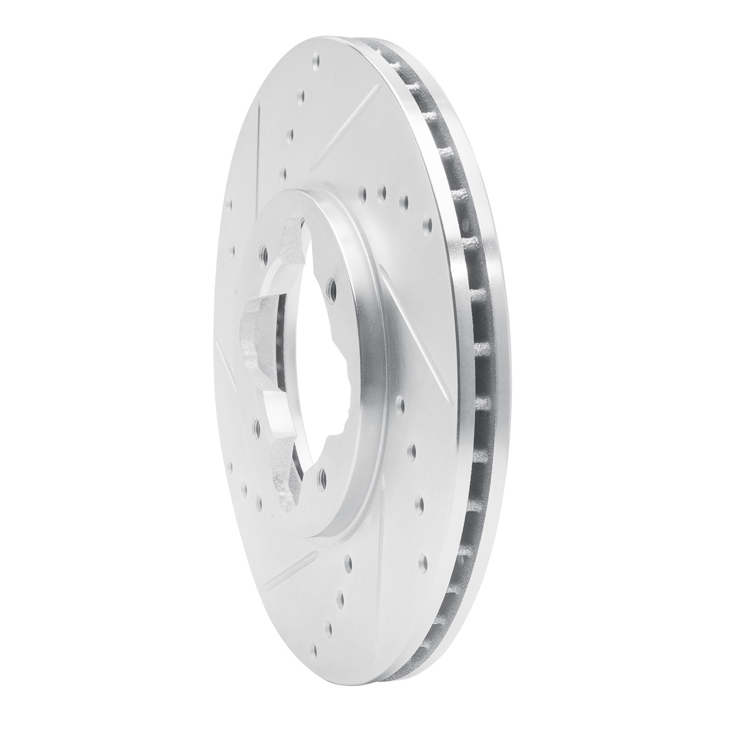 DYN 631-58006L DFC Brake Rotor - Drilled and Slotted - Silver - Image 3