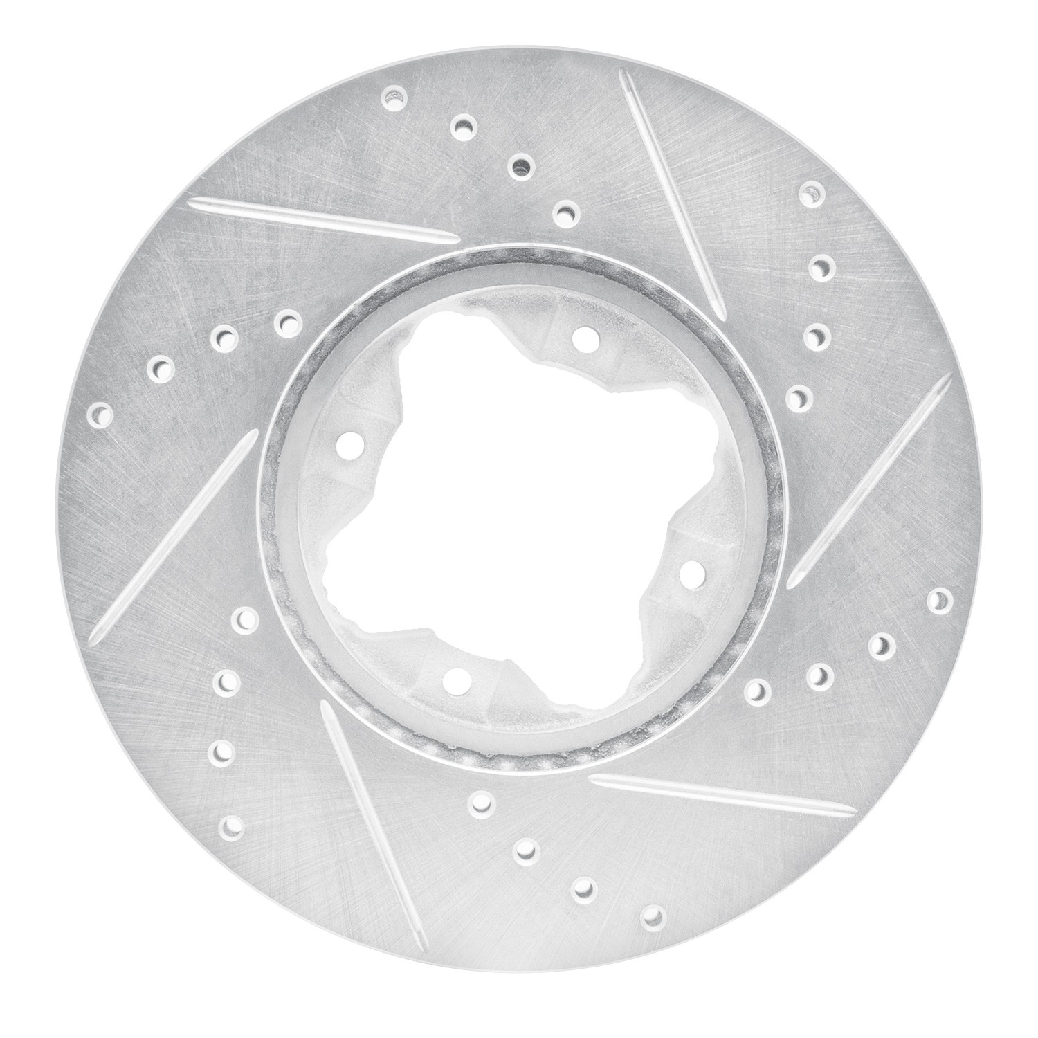 DYN 631-58006L DFC Brake Rotor - Drilled and Slotted - Silver - Image 4