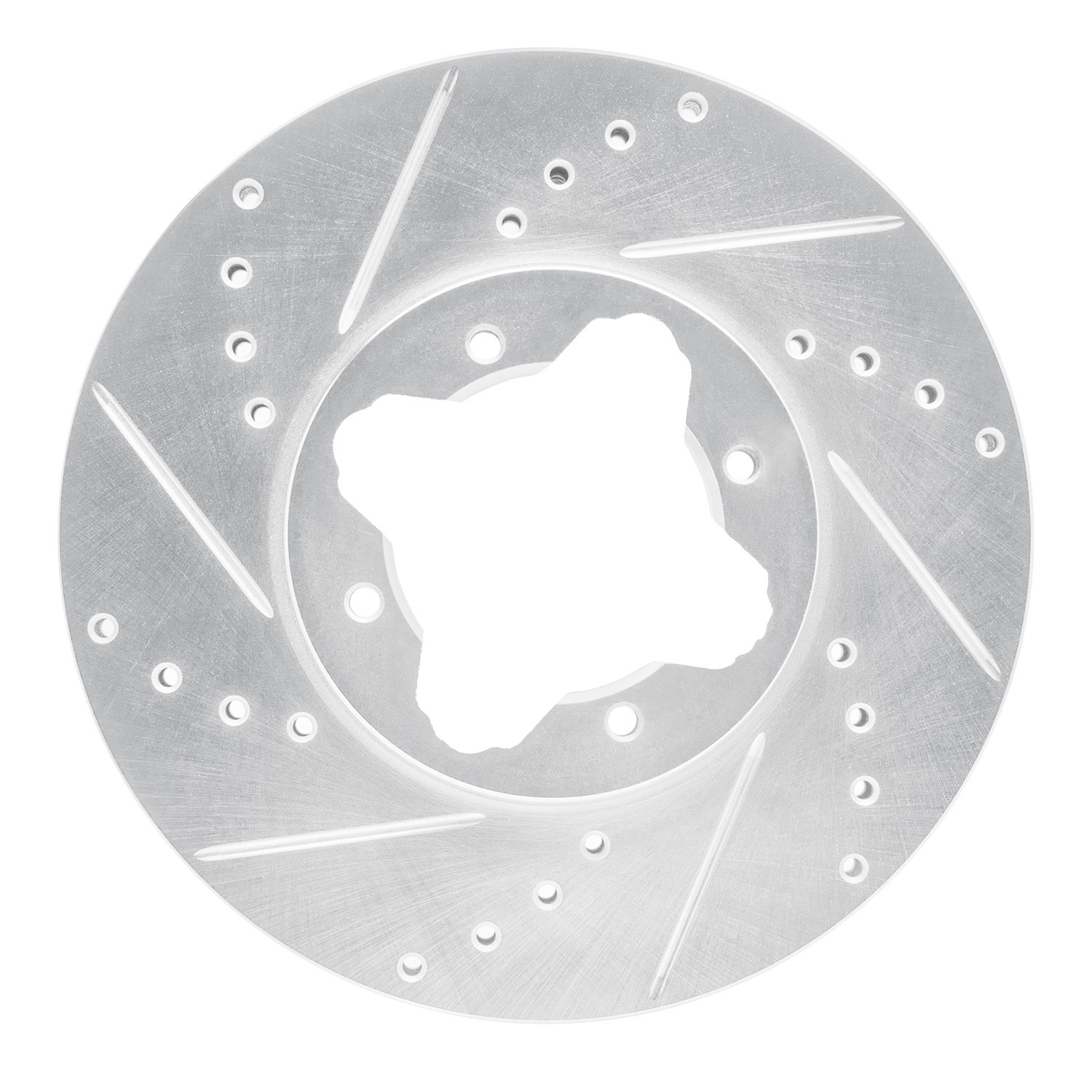 DYN 631-58006L DFC Brake Rotor - Drilled and Slotted - Silver - Image 5