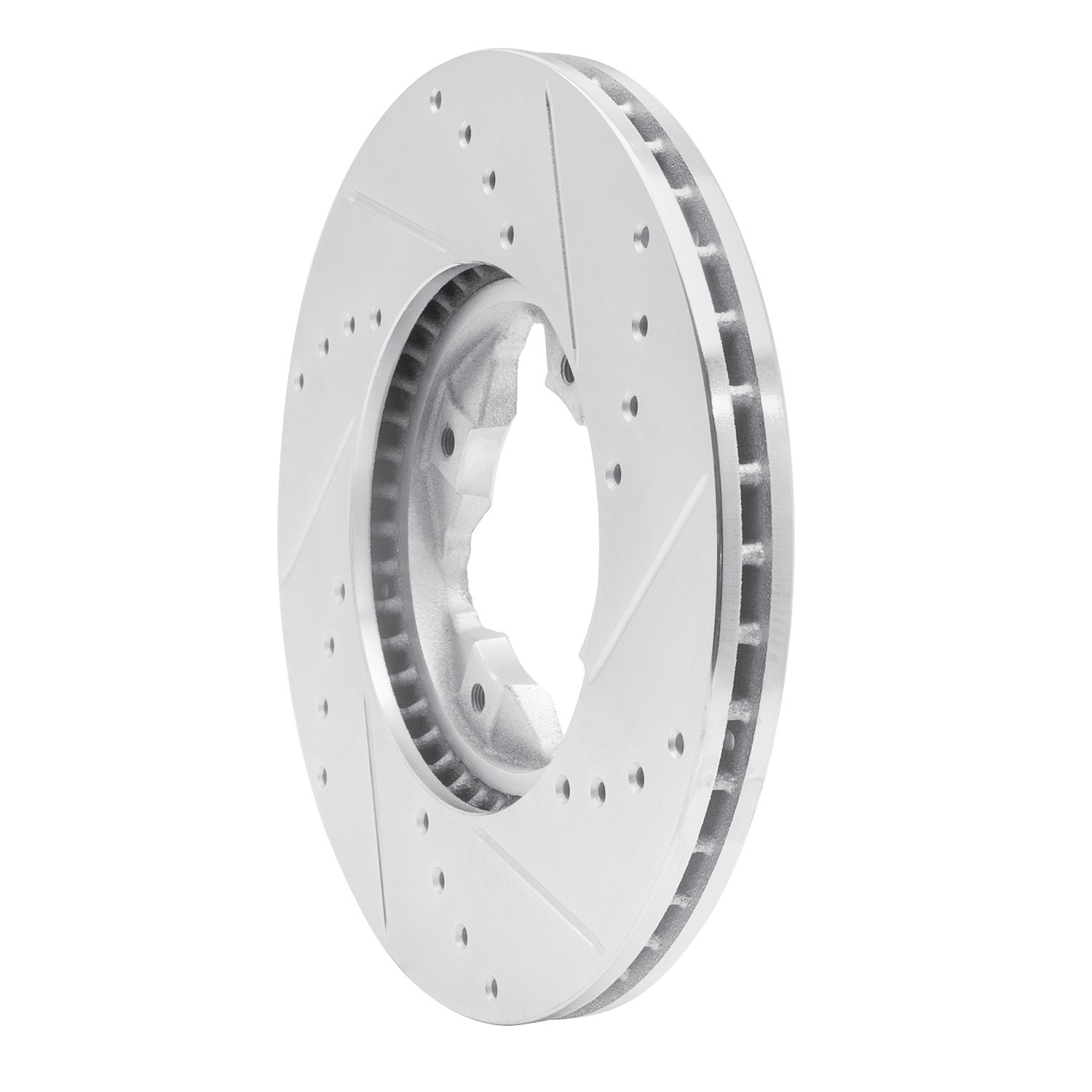 DYN 631-58006L DFC Brake Rotor - Drilled and Slotted - Silver - Image 2