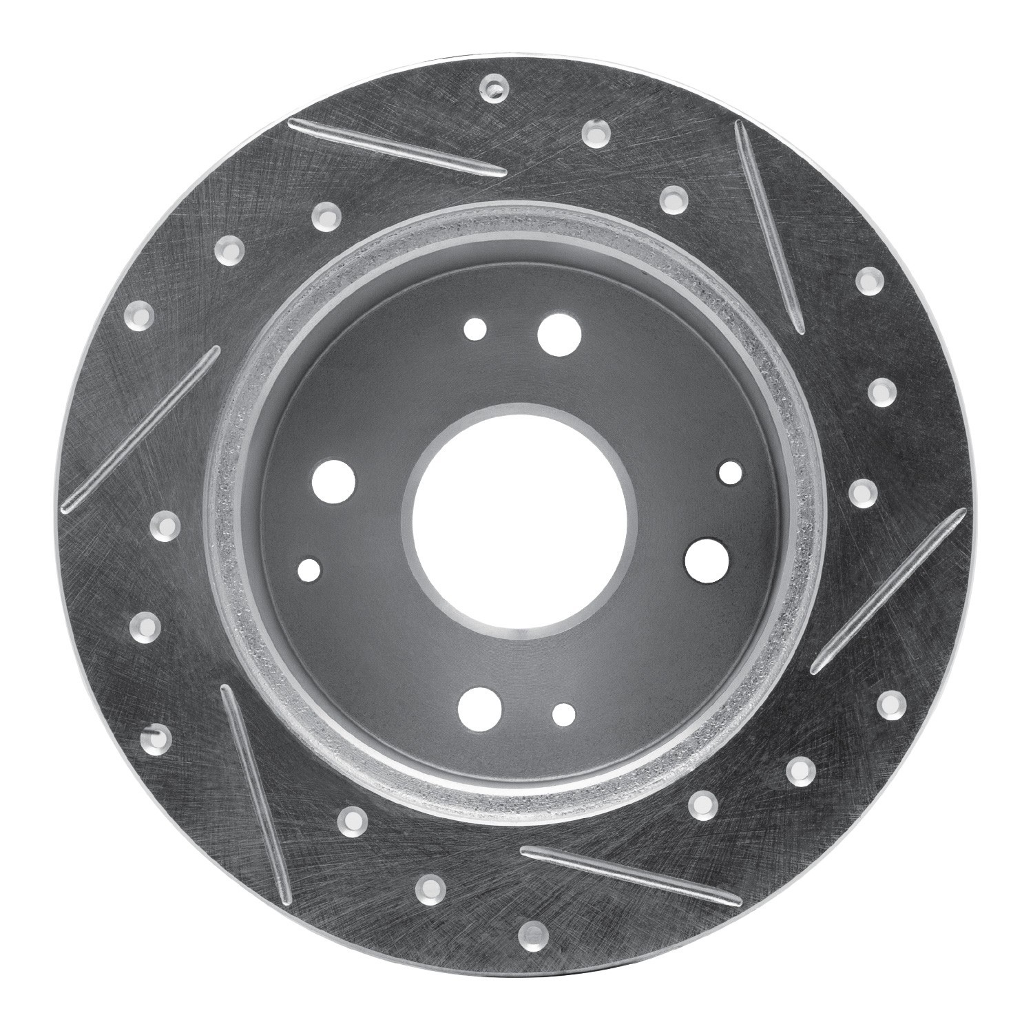 DYN 631-58009L DFC Brake Rotor - Drilled and Slotted - Silver - Image 4