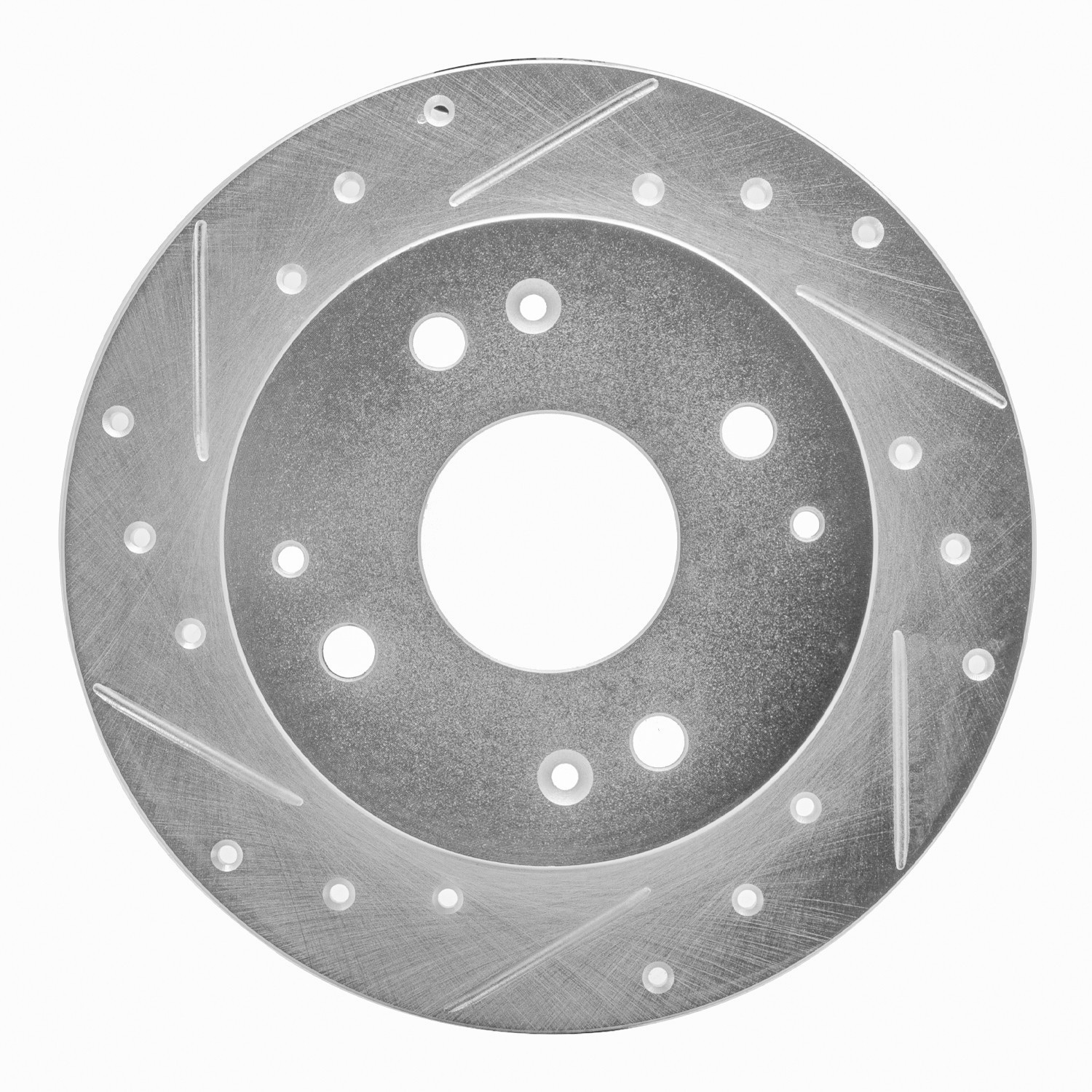 DYN 631-58009L DFC Brake Rotor - Drilled and Slotted - Silver