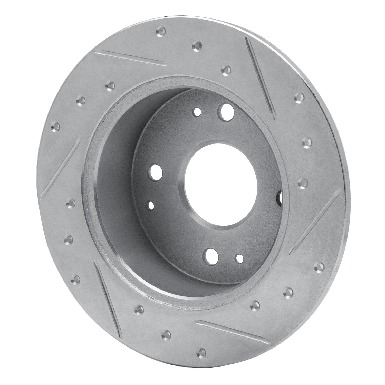 DYN 631-58009L DFC Brake Rotor - Drilled and Slotted - Silver - Image 2